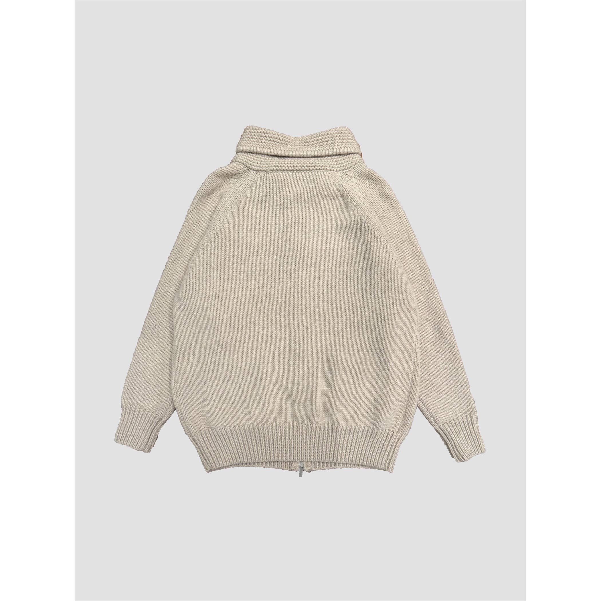 Chunky Collar Zip Cardigan