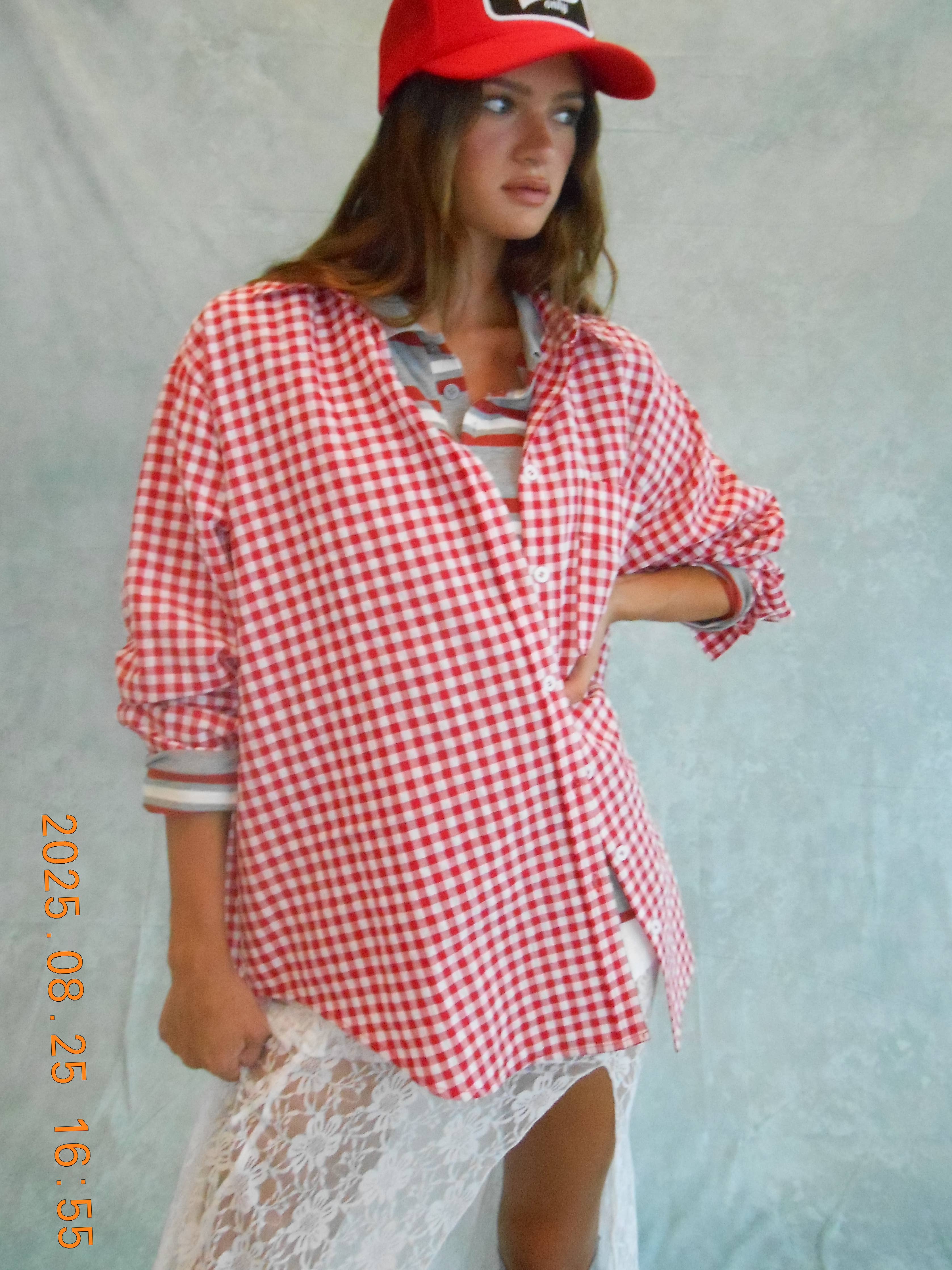 Oversized Gingham Button Down