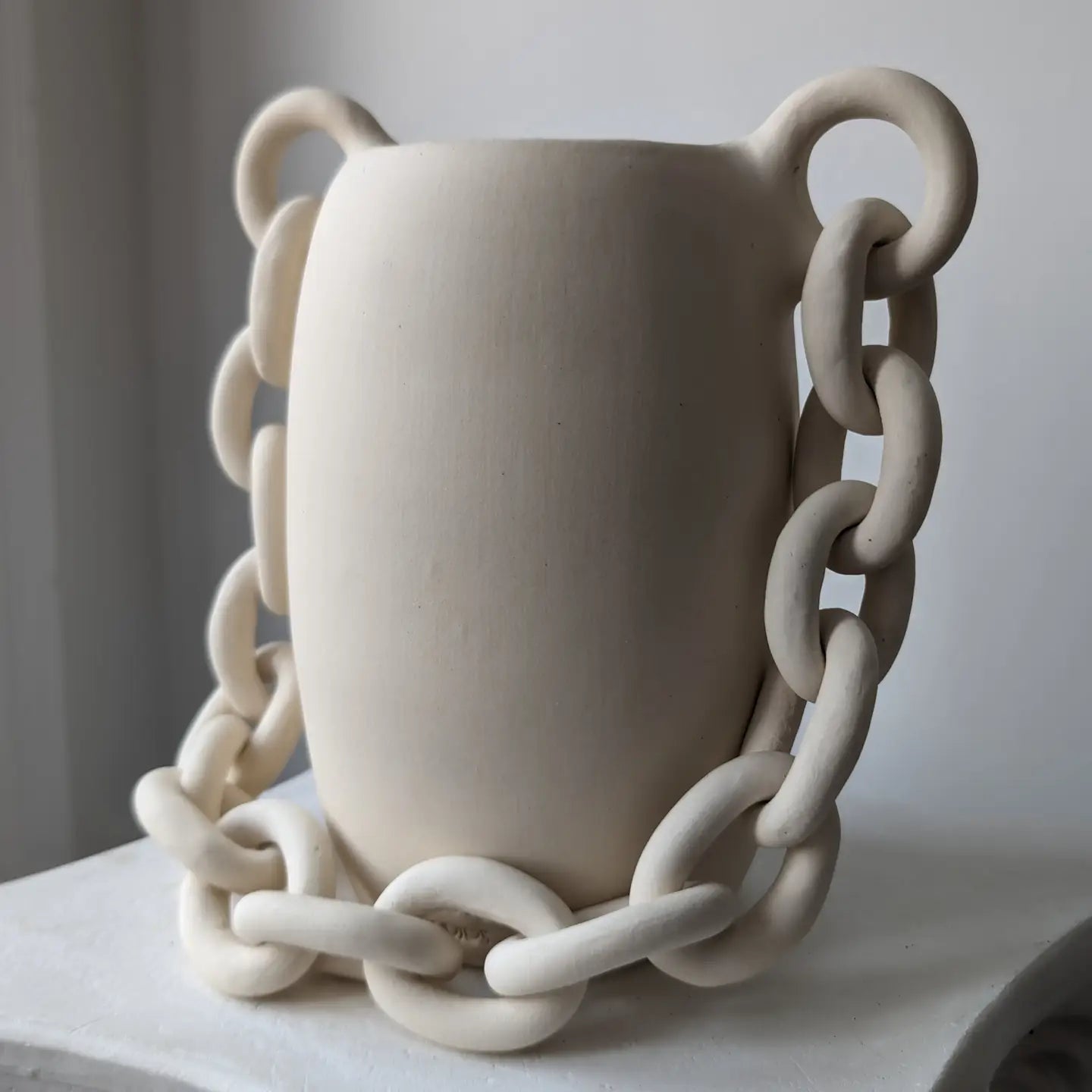 Handmade Ceramic Vessel with Chain by Terroso Studios