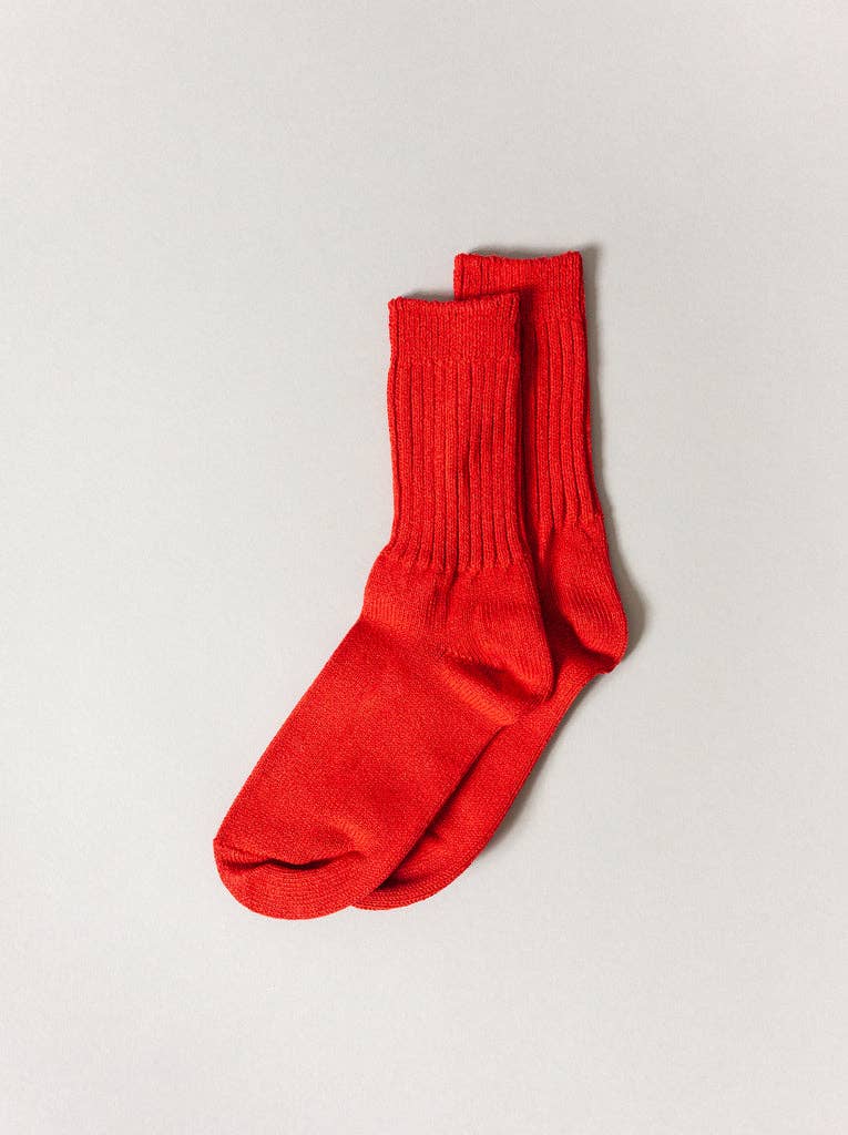 Sasawashi Ribbed Socks - Red