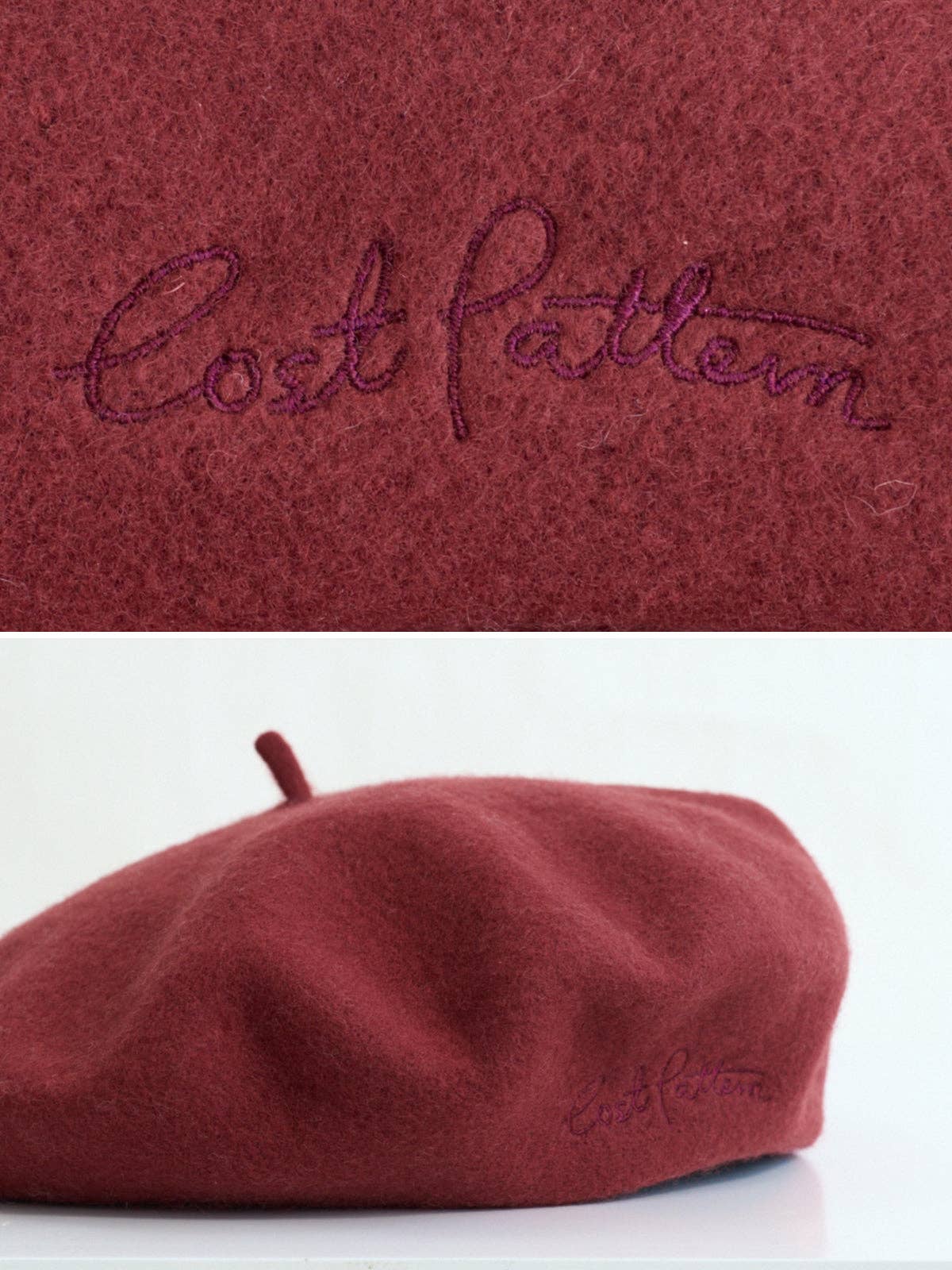 Wool Beret : Bordeaux Red