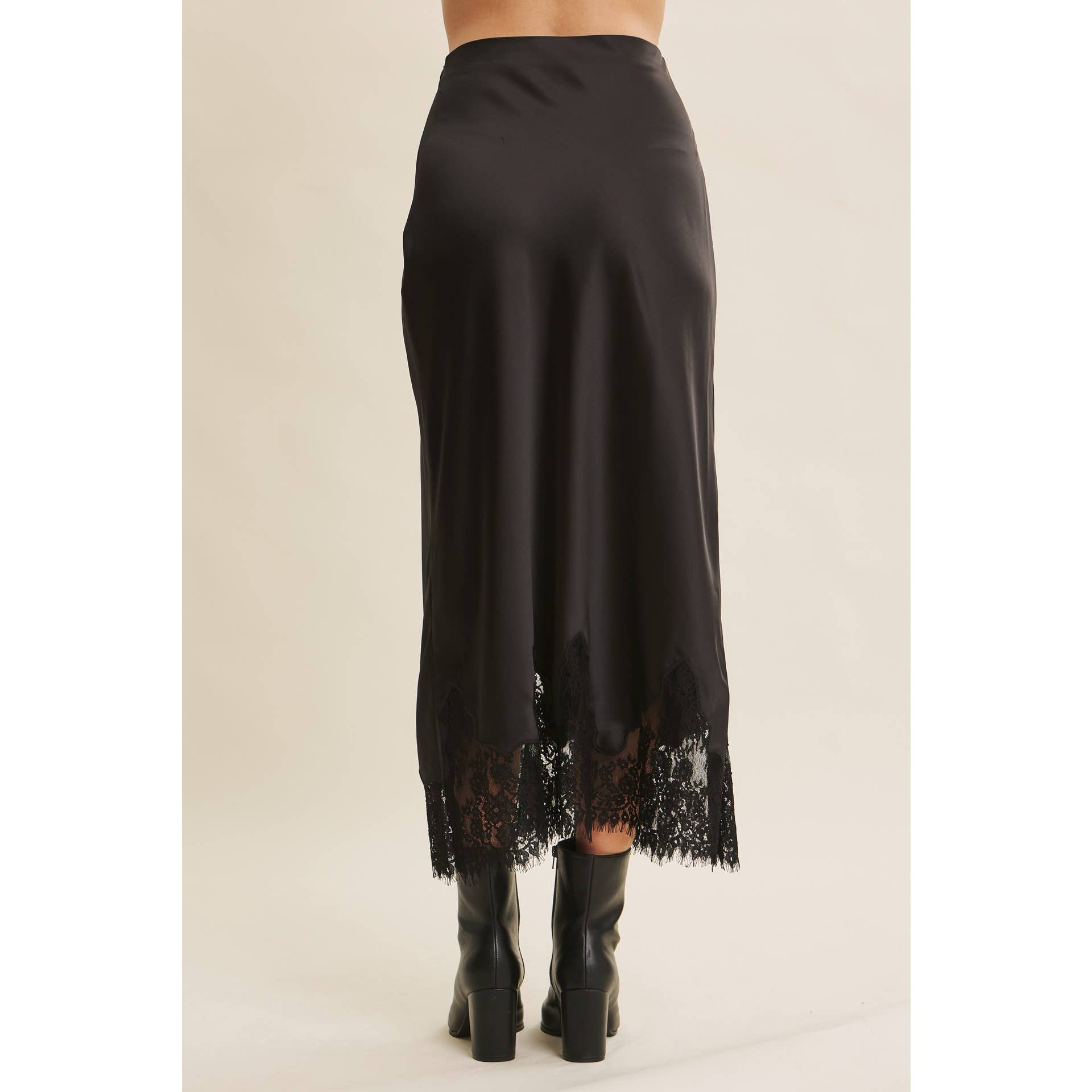 French Lace Satin Skirt