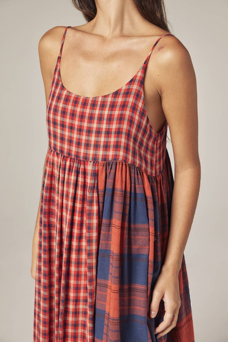 Plaid Folklore Midi Dress