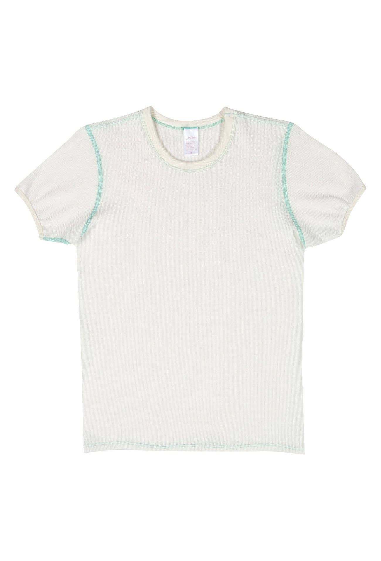 Organic Cotton Thermal Surplus Tee | Natural/Marine Green