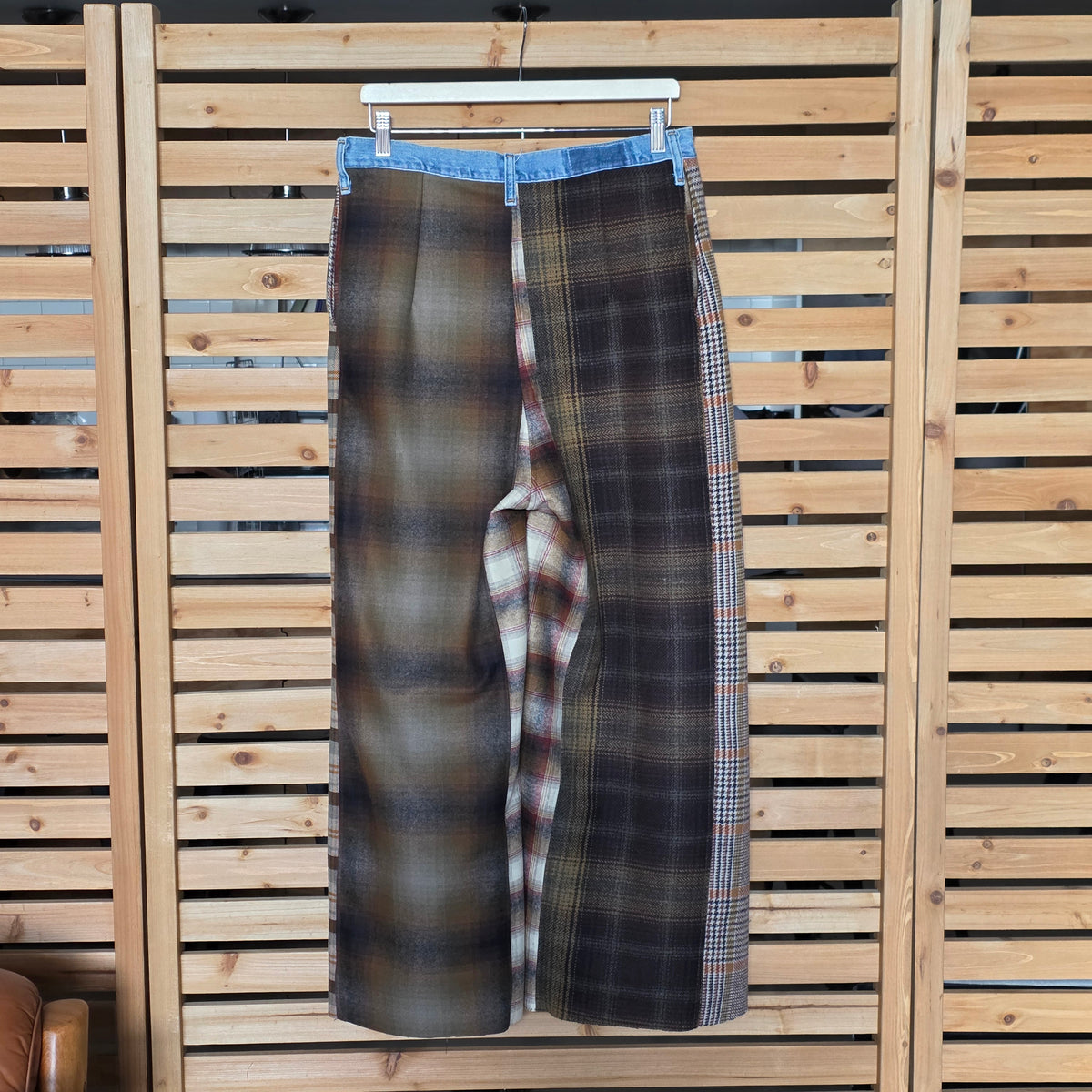 Plaid Patchwork Pants Plum & Navy by Little Pond Love