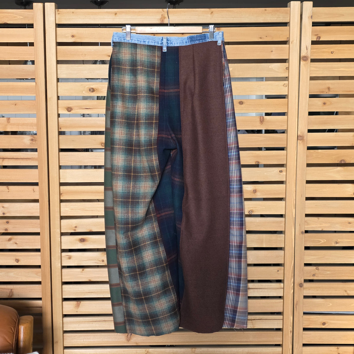 Plaid Patchwork Pants Red & Olive by Little Pond Love
