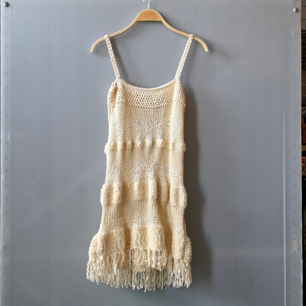 Cream Fringe Mini Dress by Little Pond Love