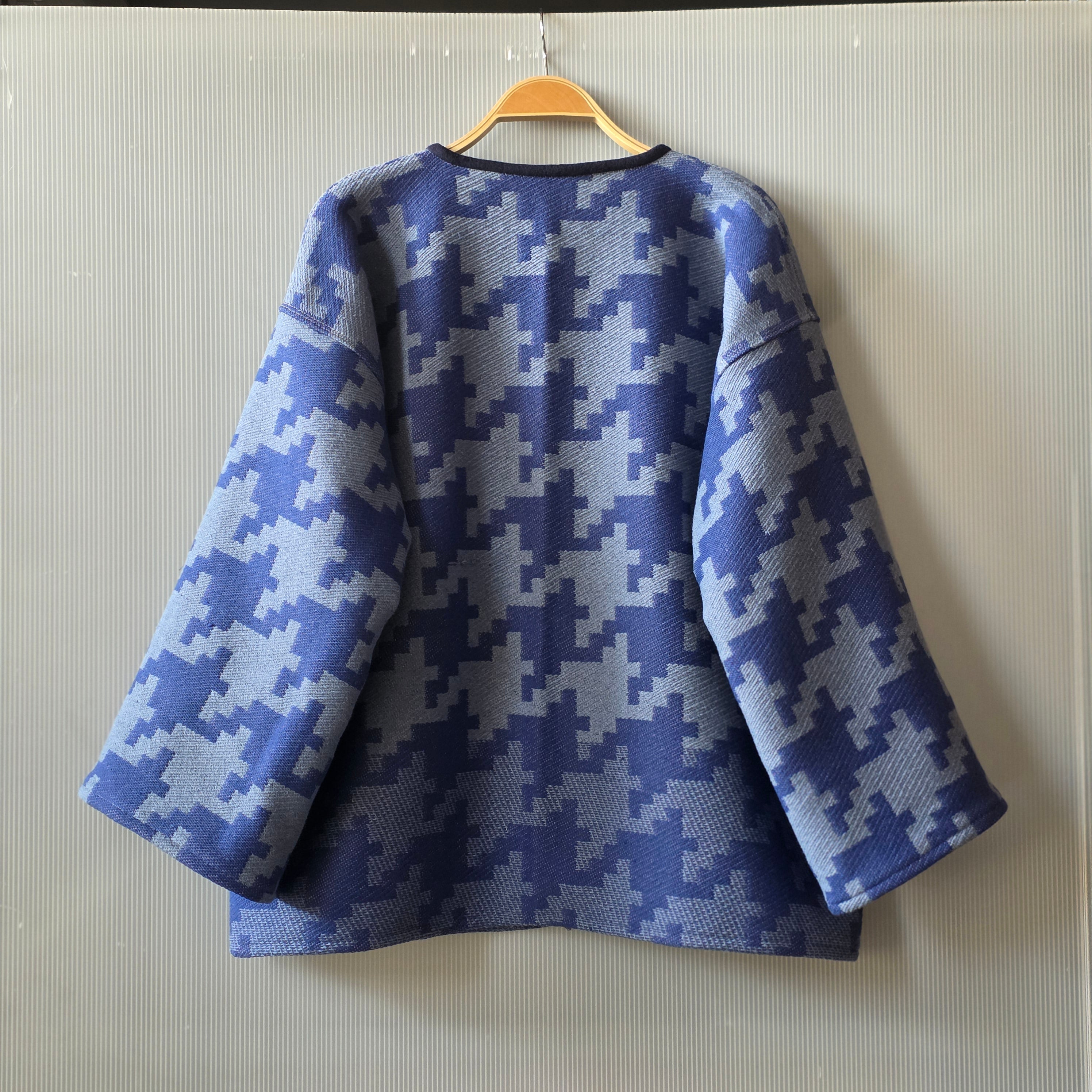Blue Exploded Houndstooth Jacket by Little Pond Love
