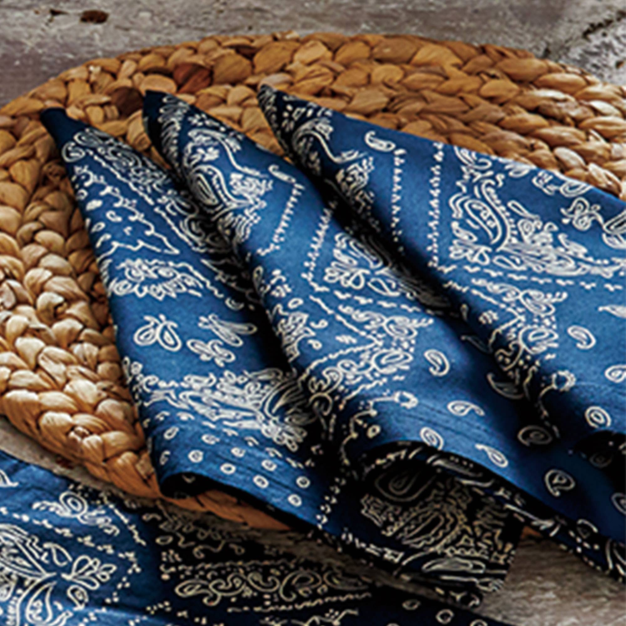 Blue Bandana Napkins | Set of 4
