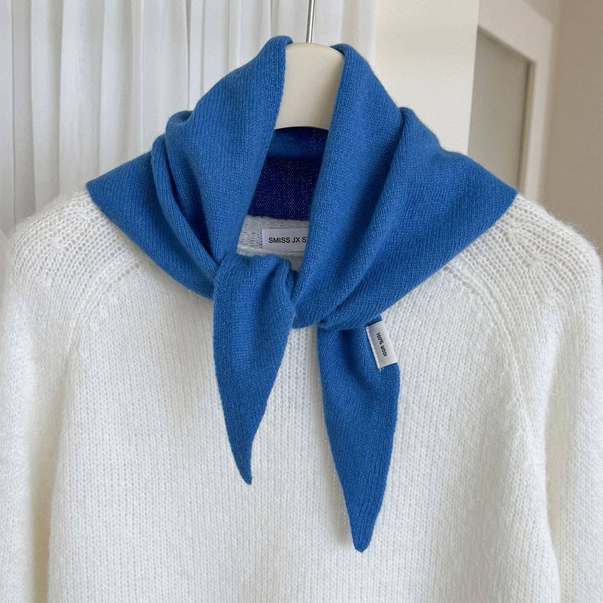 Wool Knit Triangle Scarf