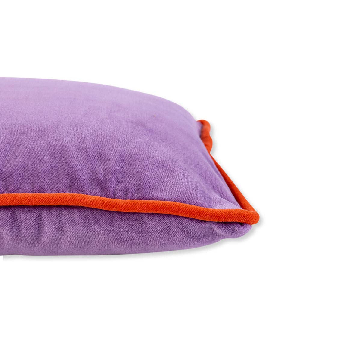 Charliss Velvet Lumbar Pillow | Lilac + Orange