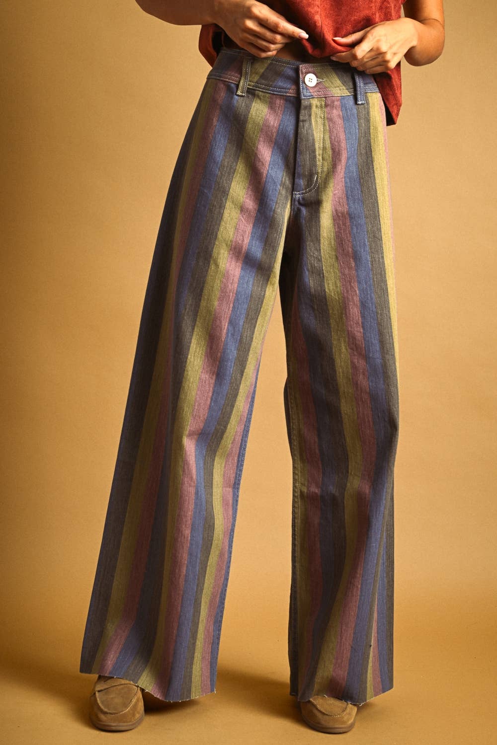 STRIPED PANEL PANTS