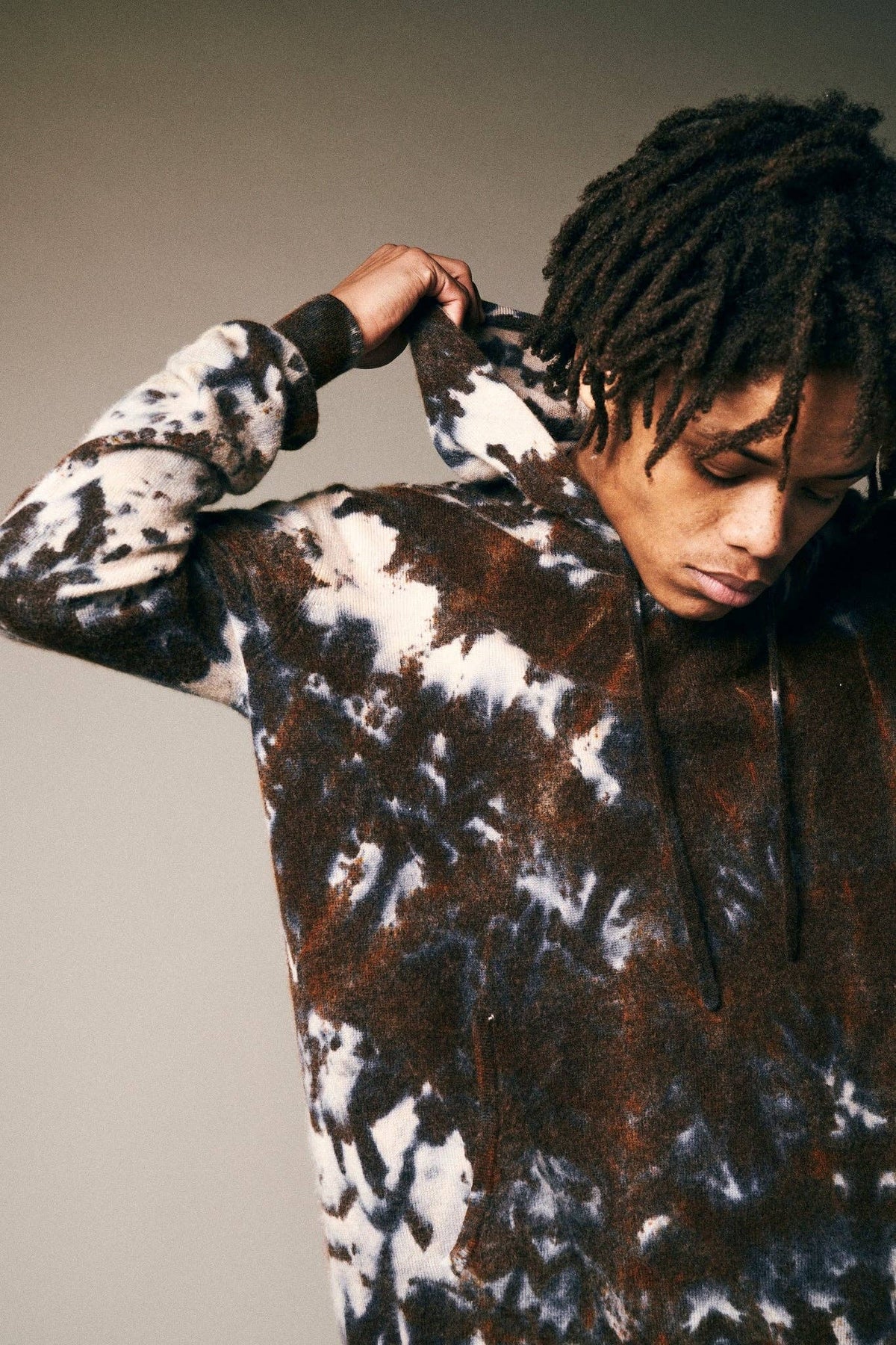 Hand-Painted & Dyed Cashmere Hoodie by Riverside Tool & Dye