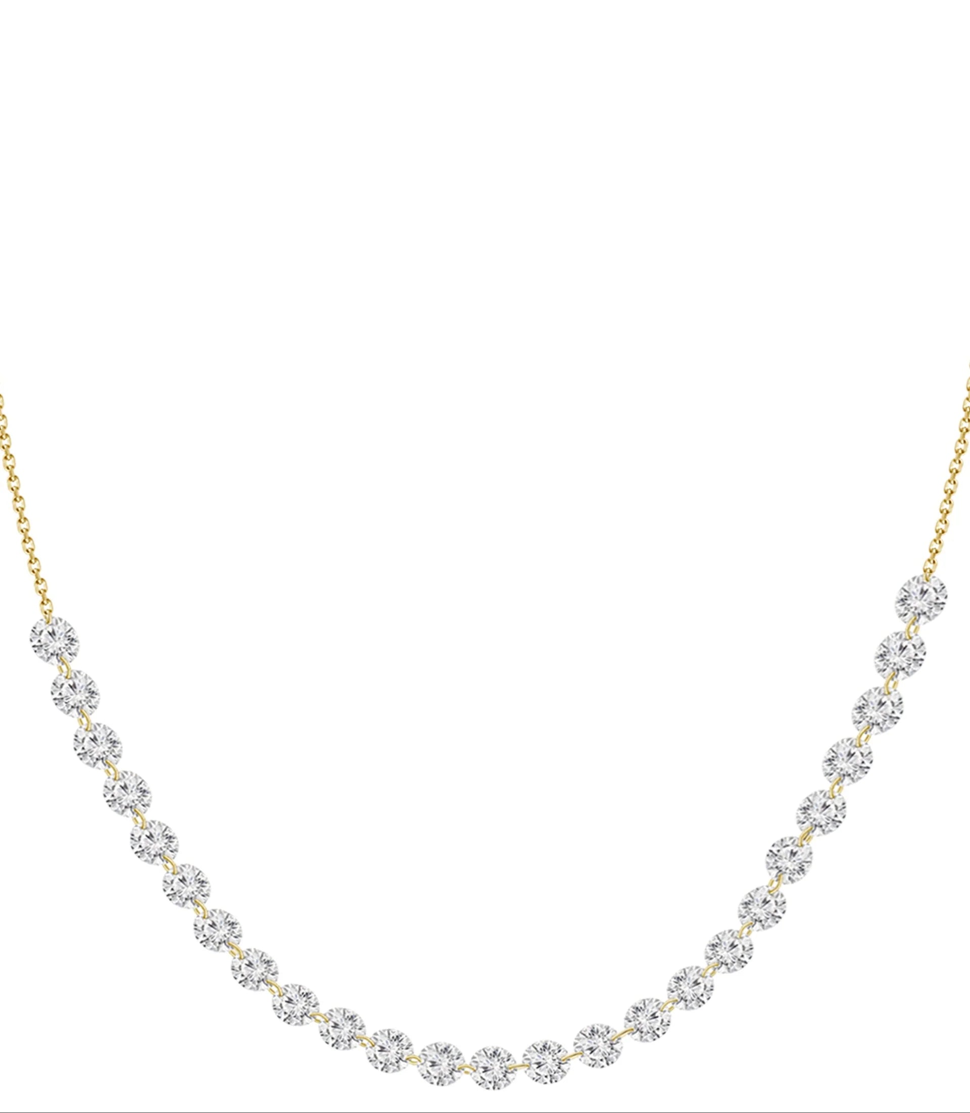 Sequenced Floating Diamond Necklace by Kai Linz