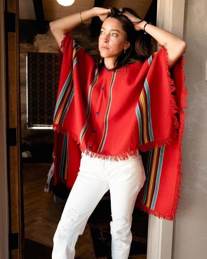 Vintage  1970's Handwoven Santa Fe Poncho