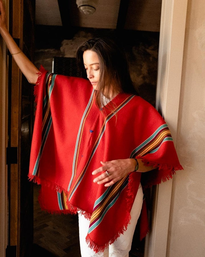 Vintage  1970's Handwoven Santa Fe Poncho