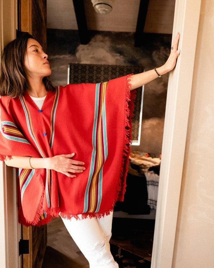 Vintage  1970's Handwoven Santa Fe Poncho