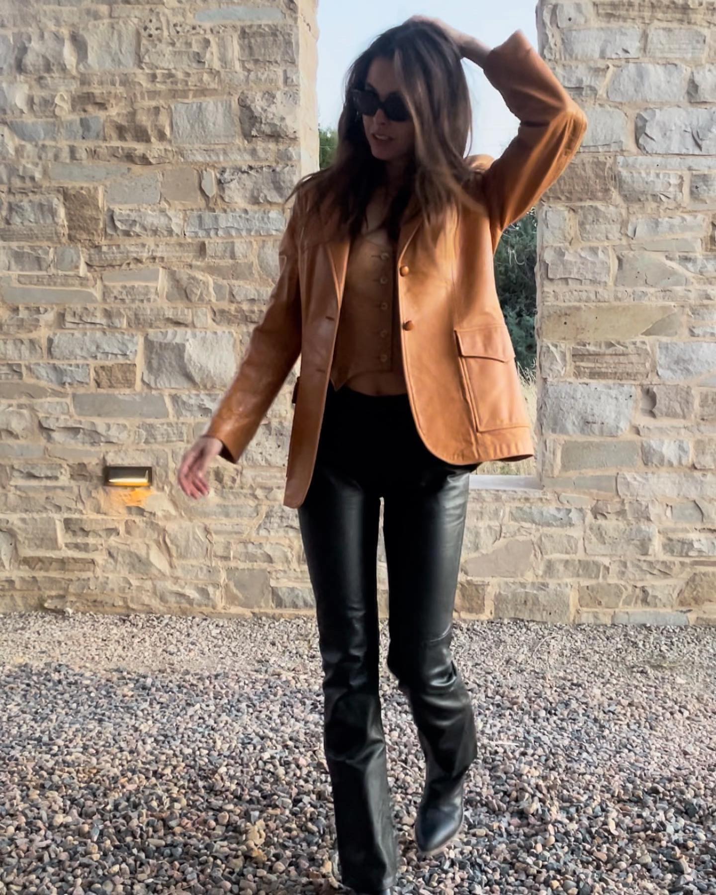 Ralph Lauren Boot Cut Black Leather Pants