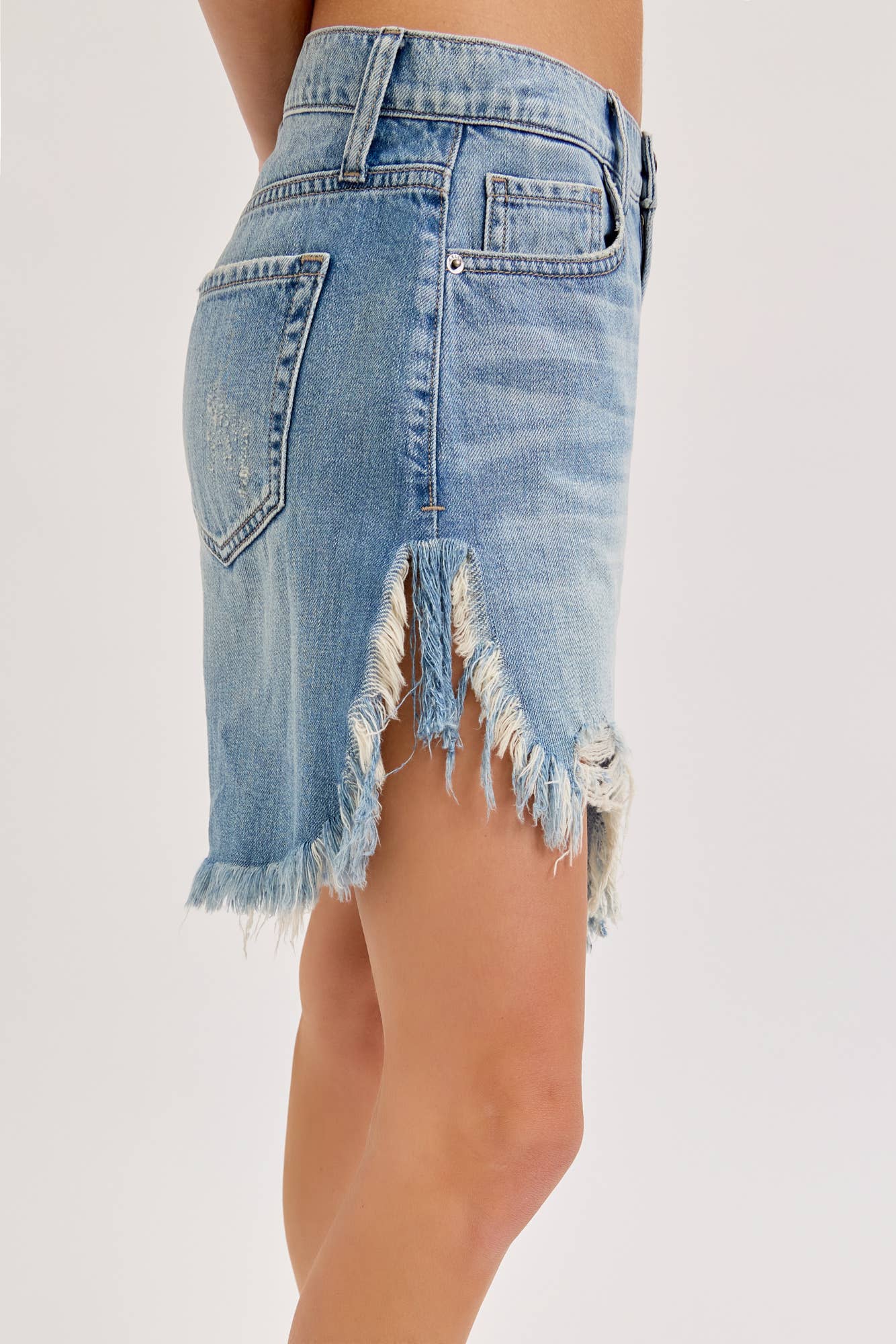 Cut Off Shorts : Light Denim Wash