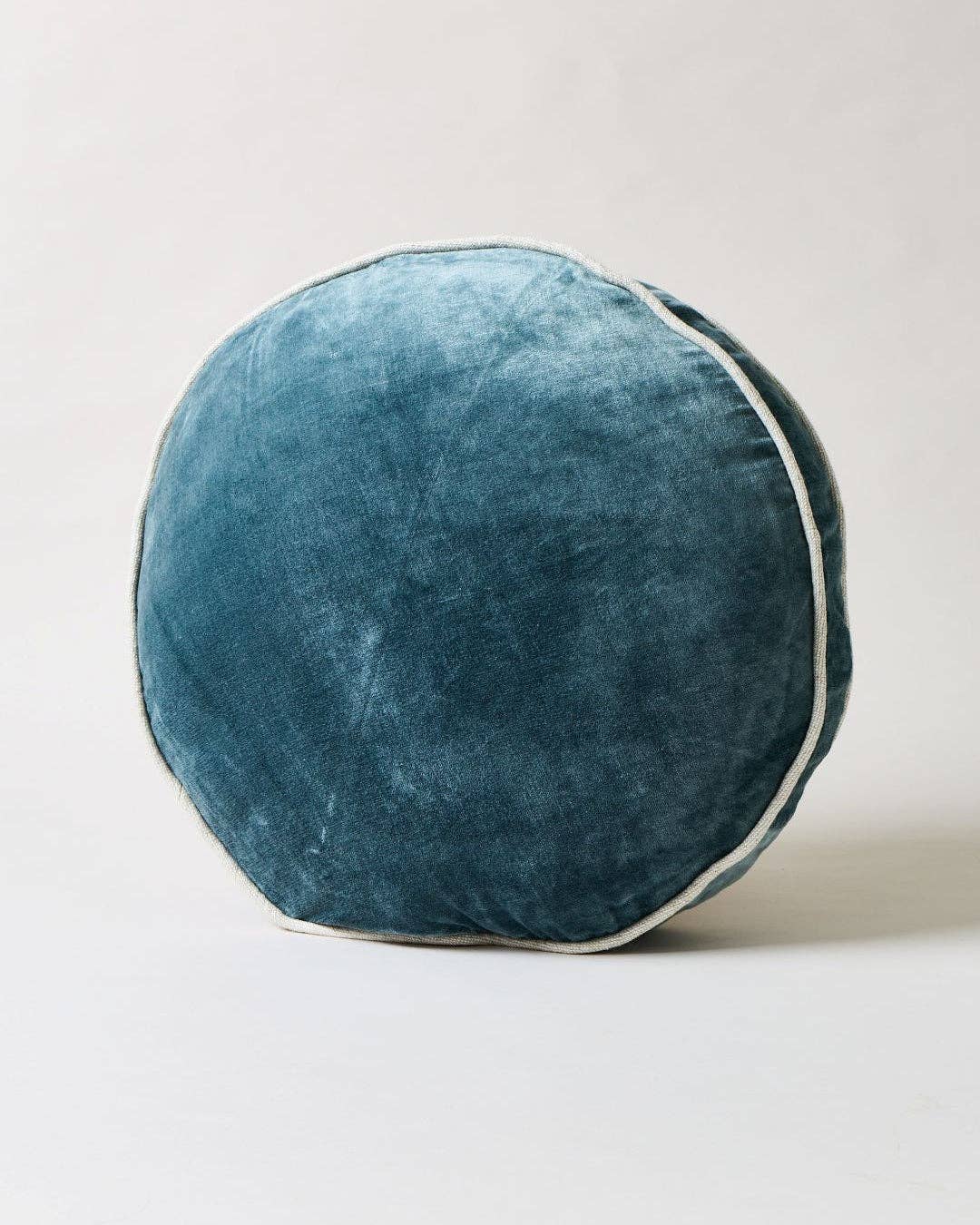Round Velvet + Linen Pillow