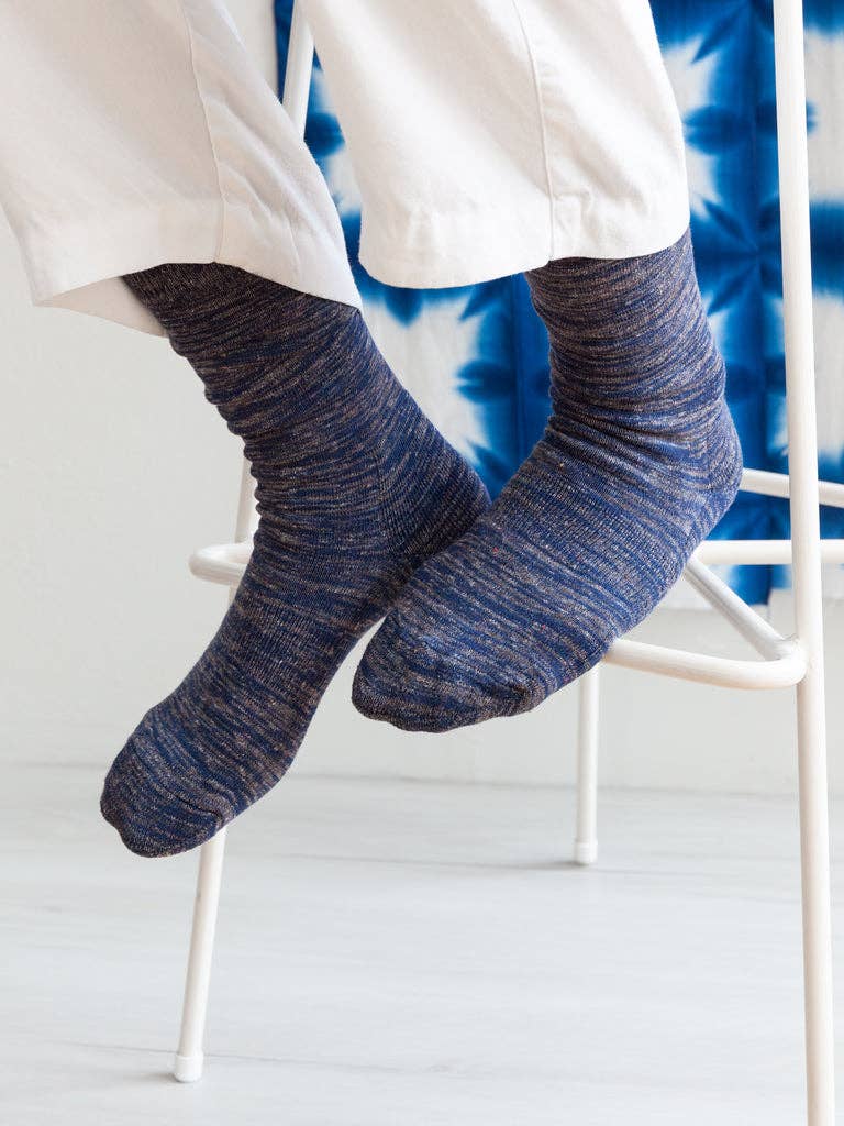 Moku Socks - Marled Navy