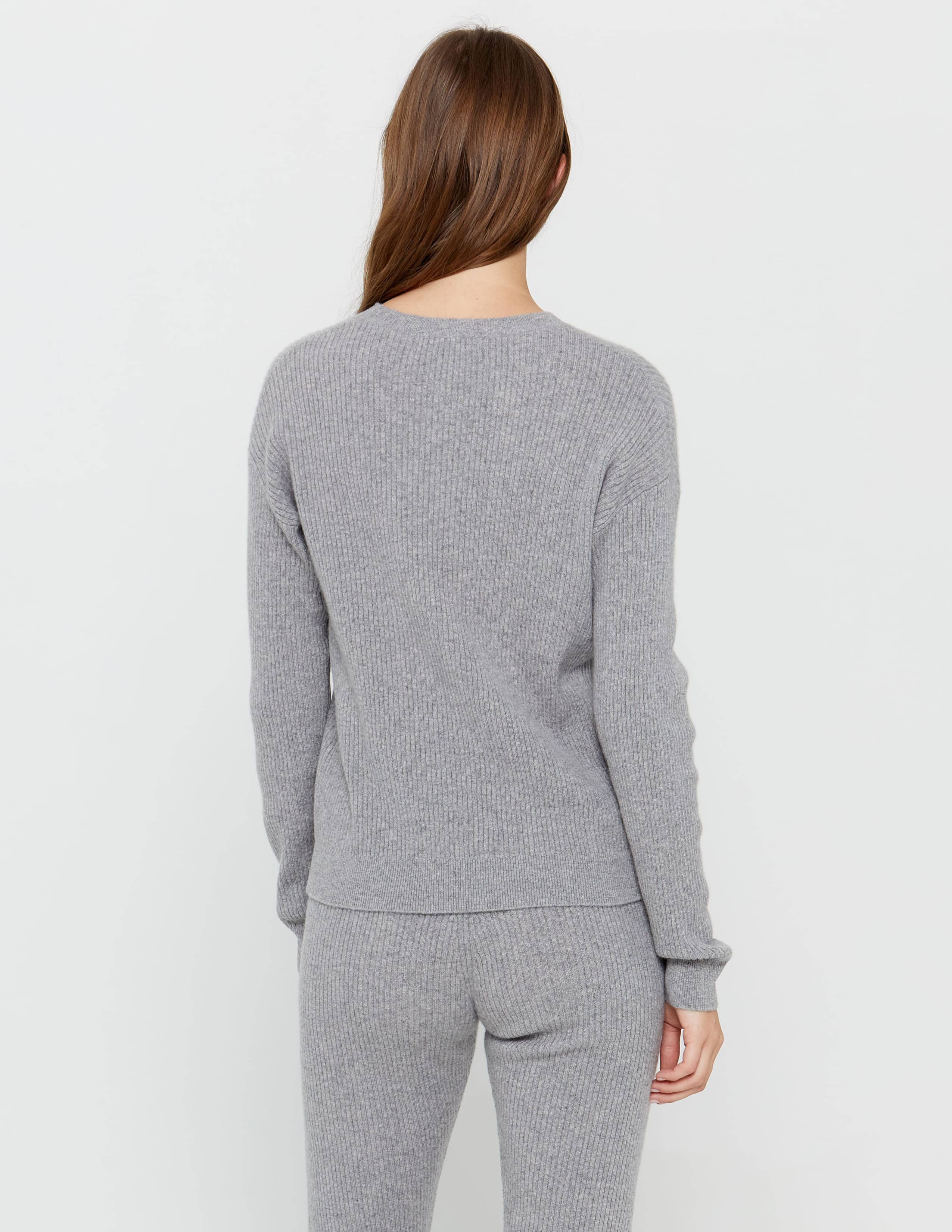 Ribbed Crewneck Cashmere Sweater