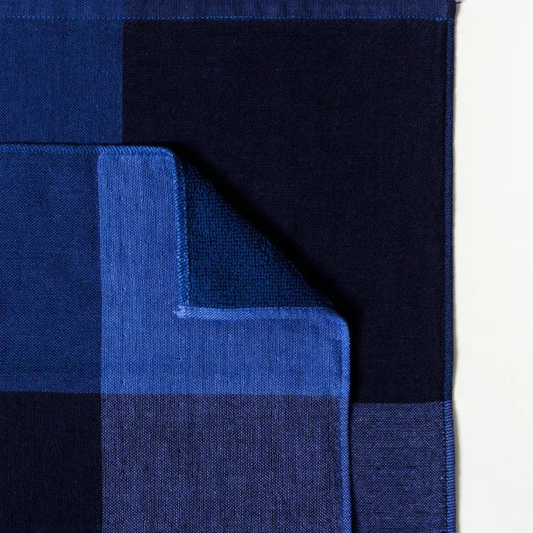 Chambray Block Towel - Blue/Black