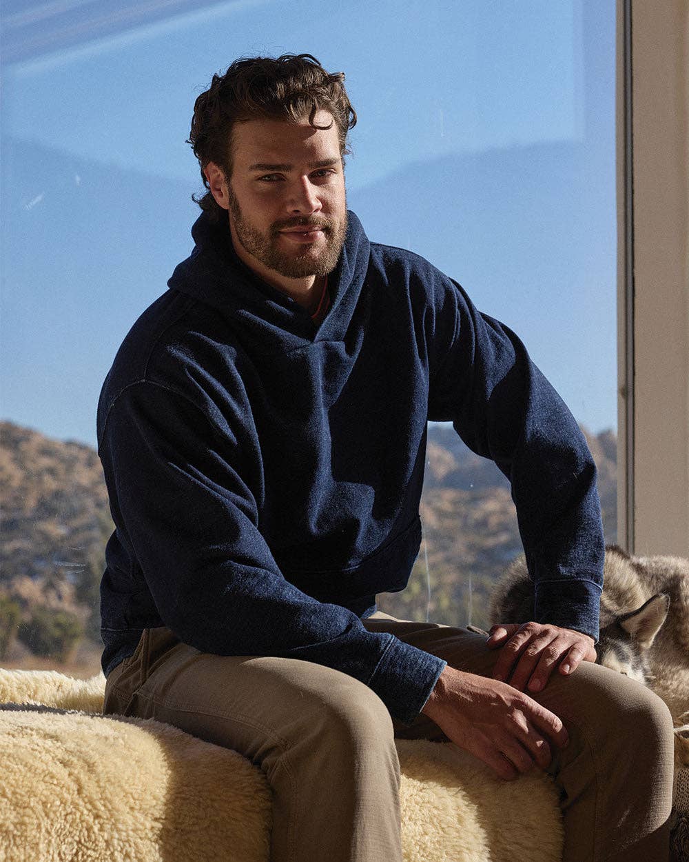Stone Wash Indigo French Terry Hoodie