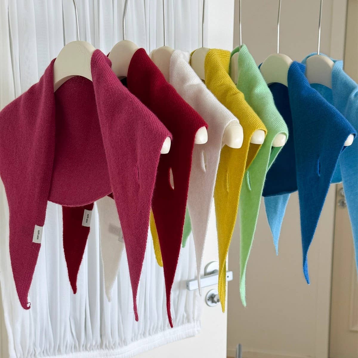 Wool Knit Triangle Scarf