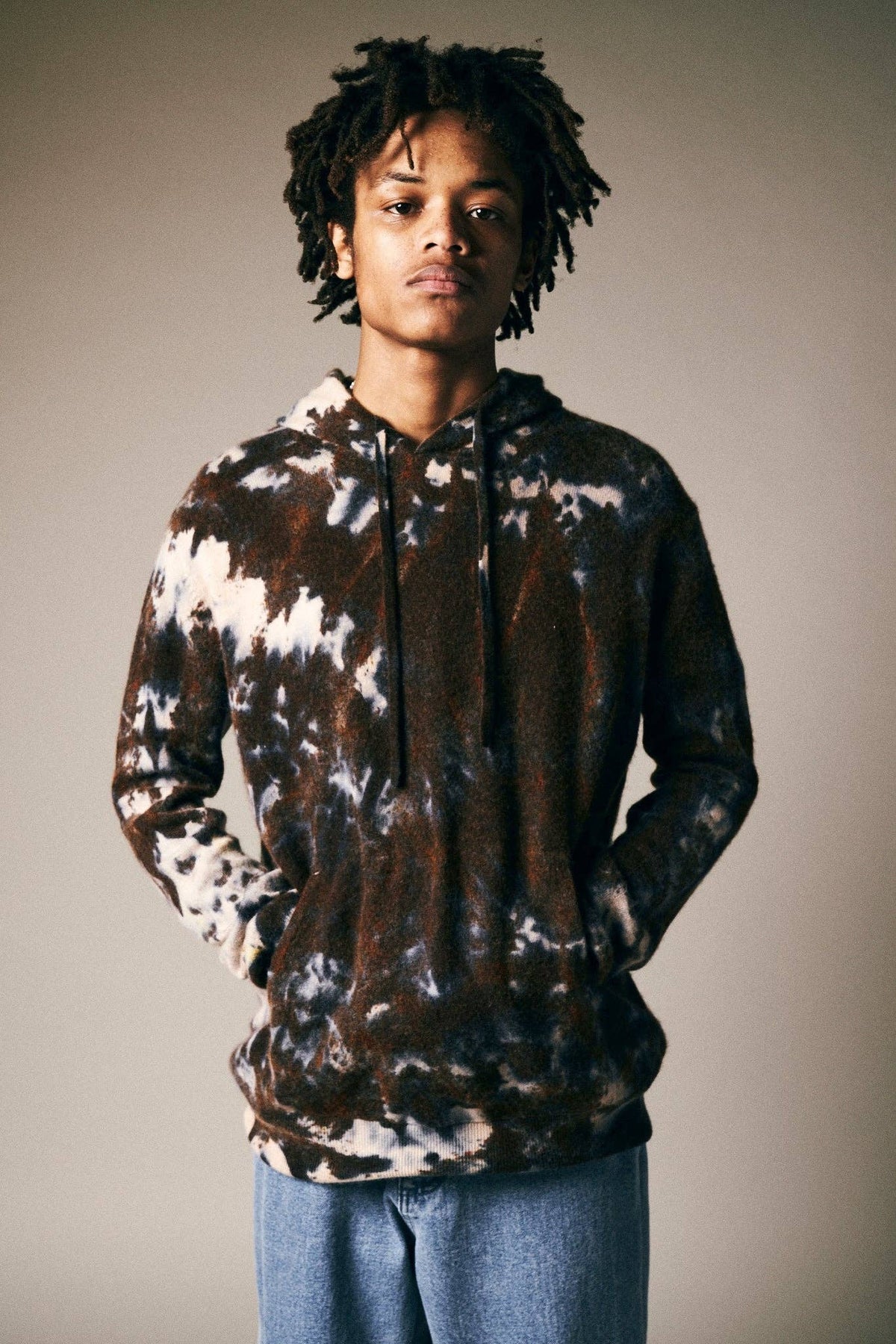 Hand-Painted & Dyed Cashmere Hoodie by Riverside Tool & Dye