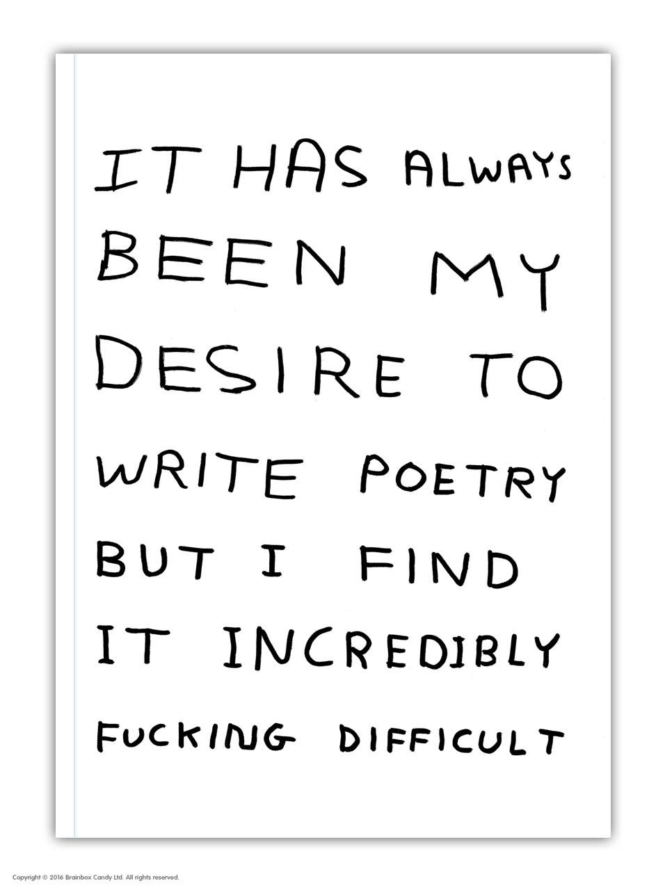 David Shrigley A6 Notebook: Write Poetry