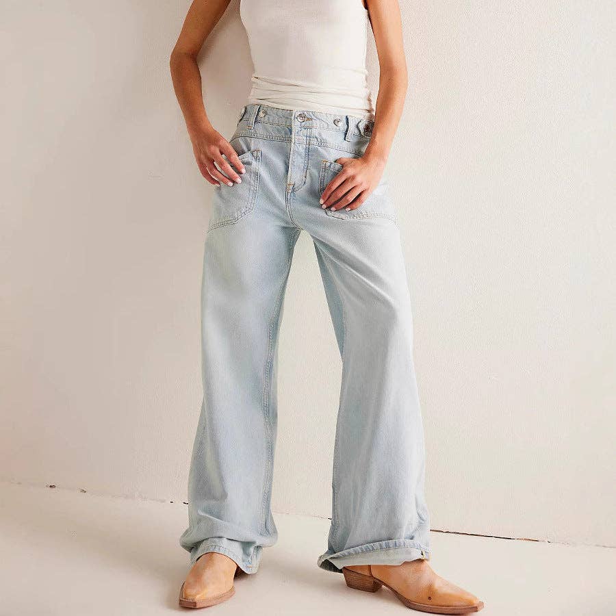 Washed Street Straight Leg Jean