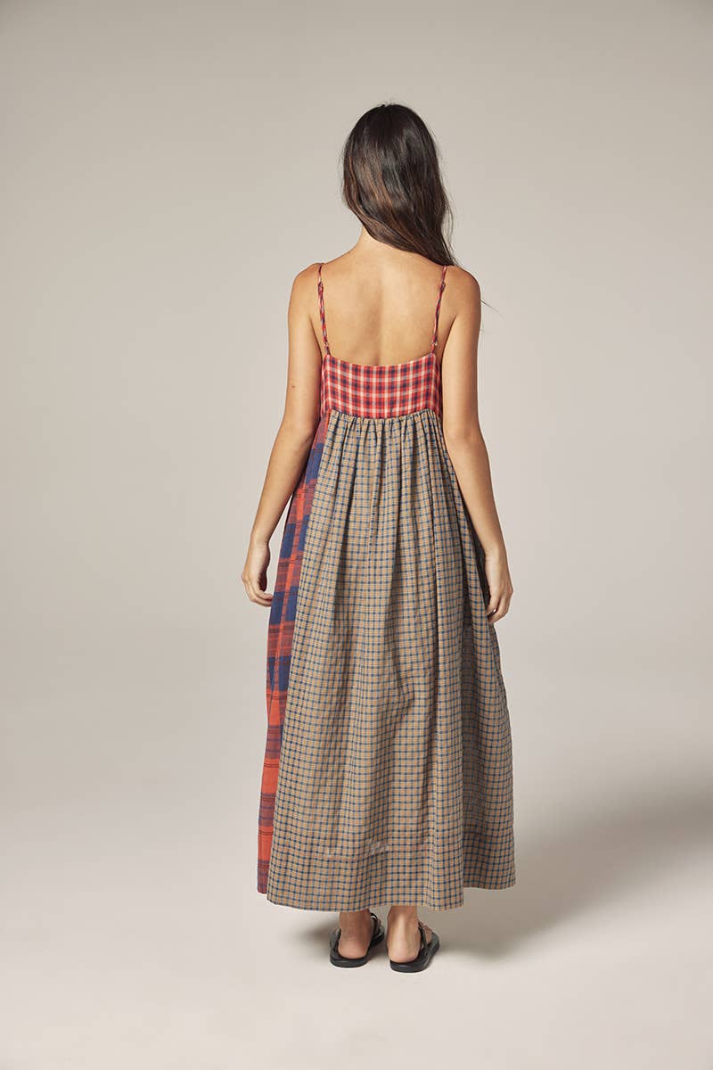 Plaid Folklore Midi Dress
