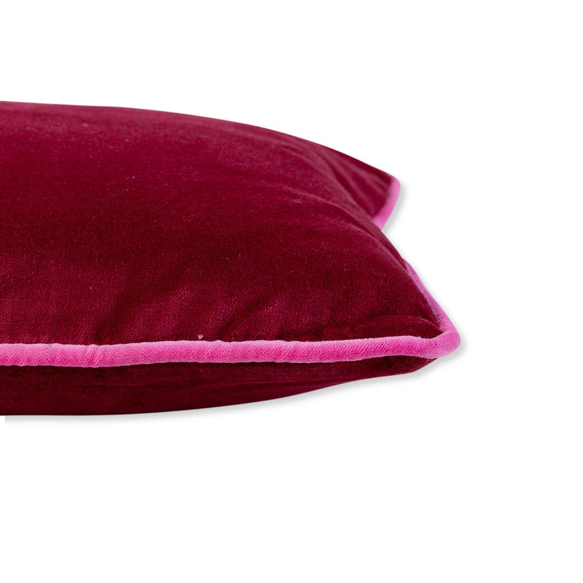 Charliss Velvet Lumbar Pillow | Wine + Hot Pink