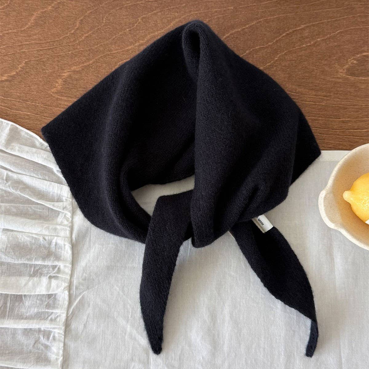 Wool Knit Triangle Scarf