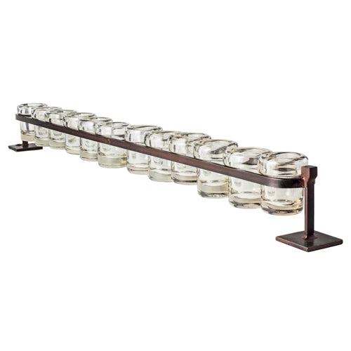 12-STEP FIREDANCE RAILROAD W/ 12 HAND-MOUTHBLOWN VOTIVES