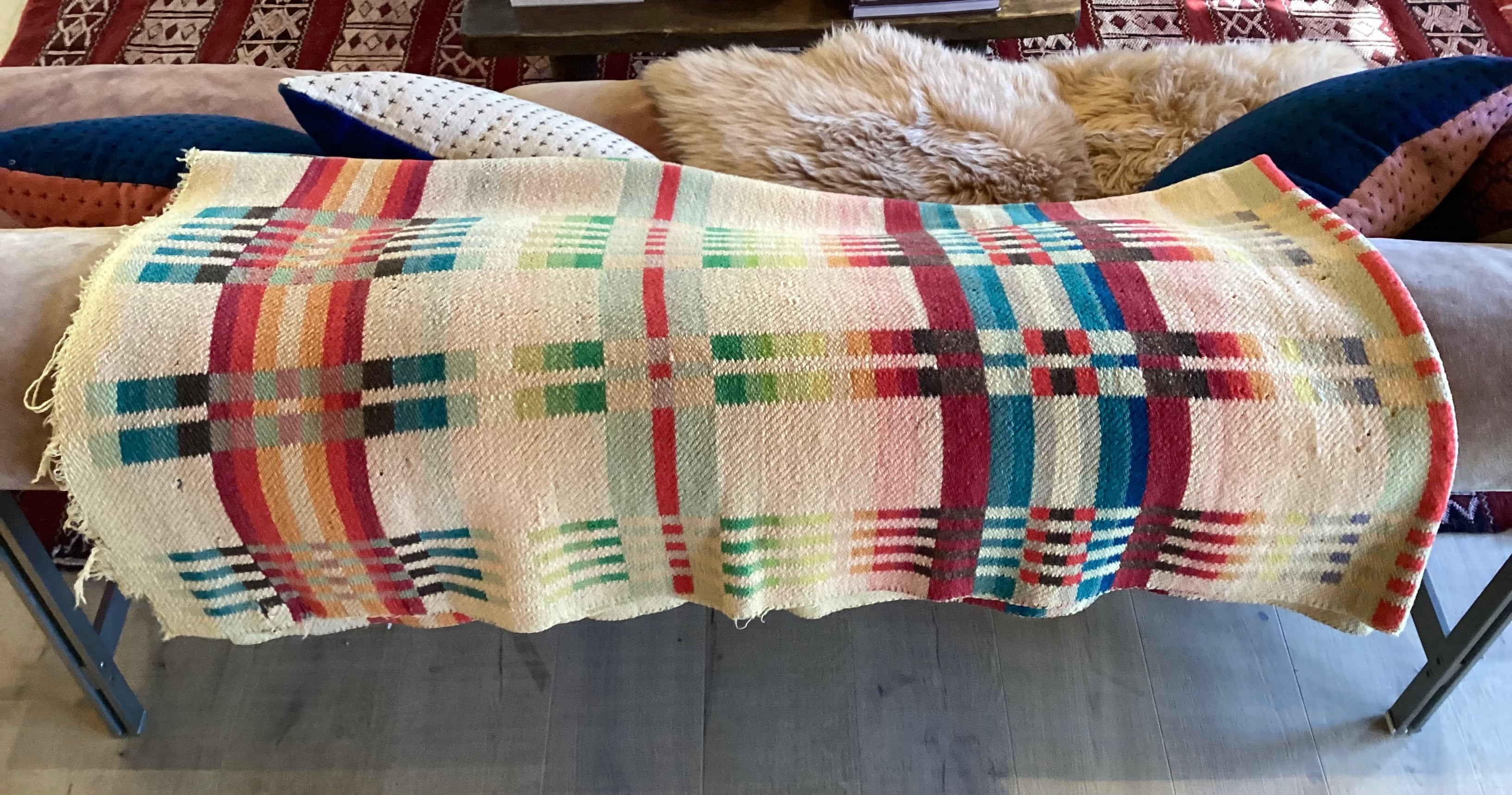 1920s Hand-Woven Wool Blanket