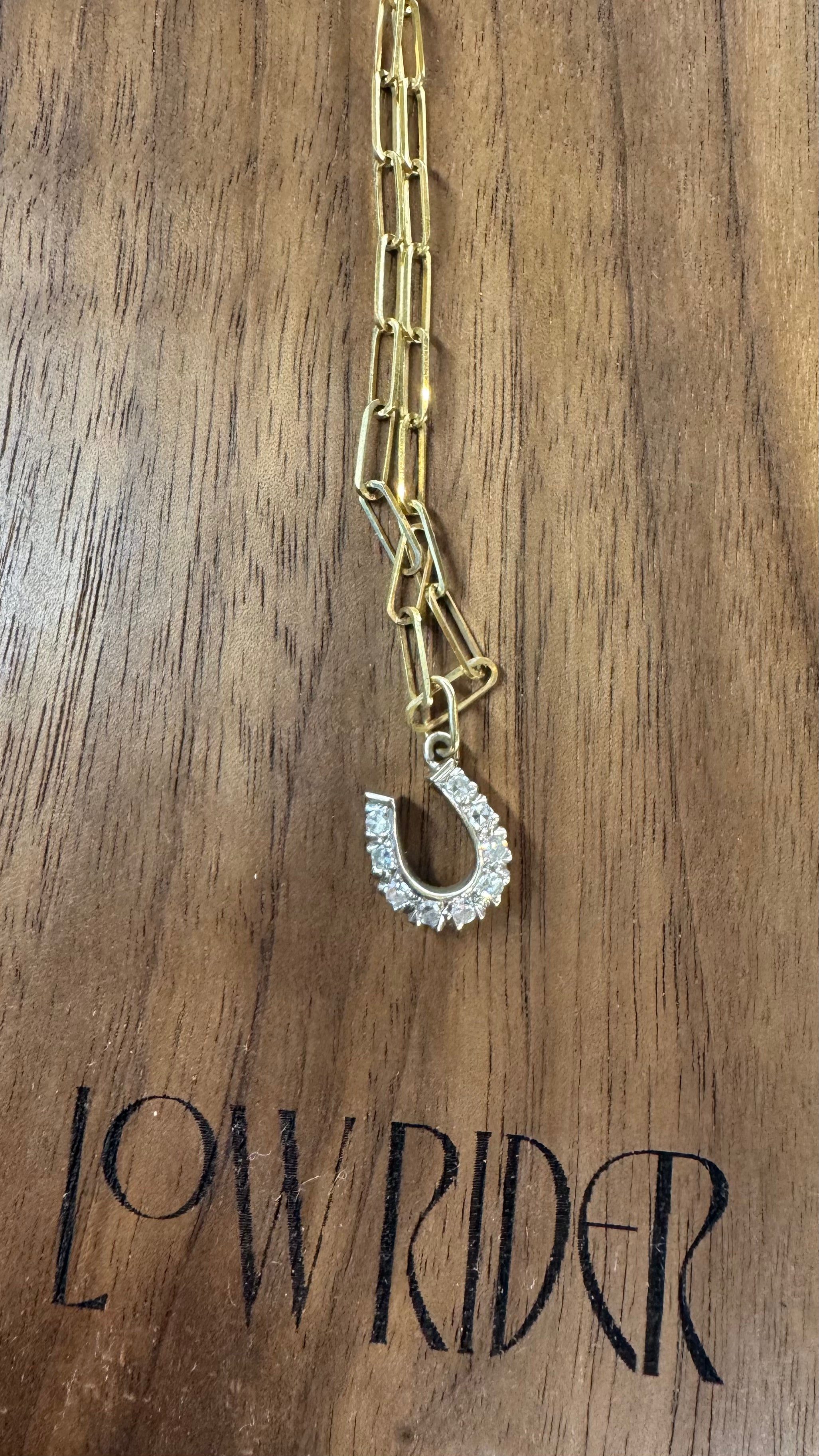 Vintage Diamond Horseshoe Charm