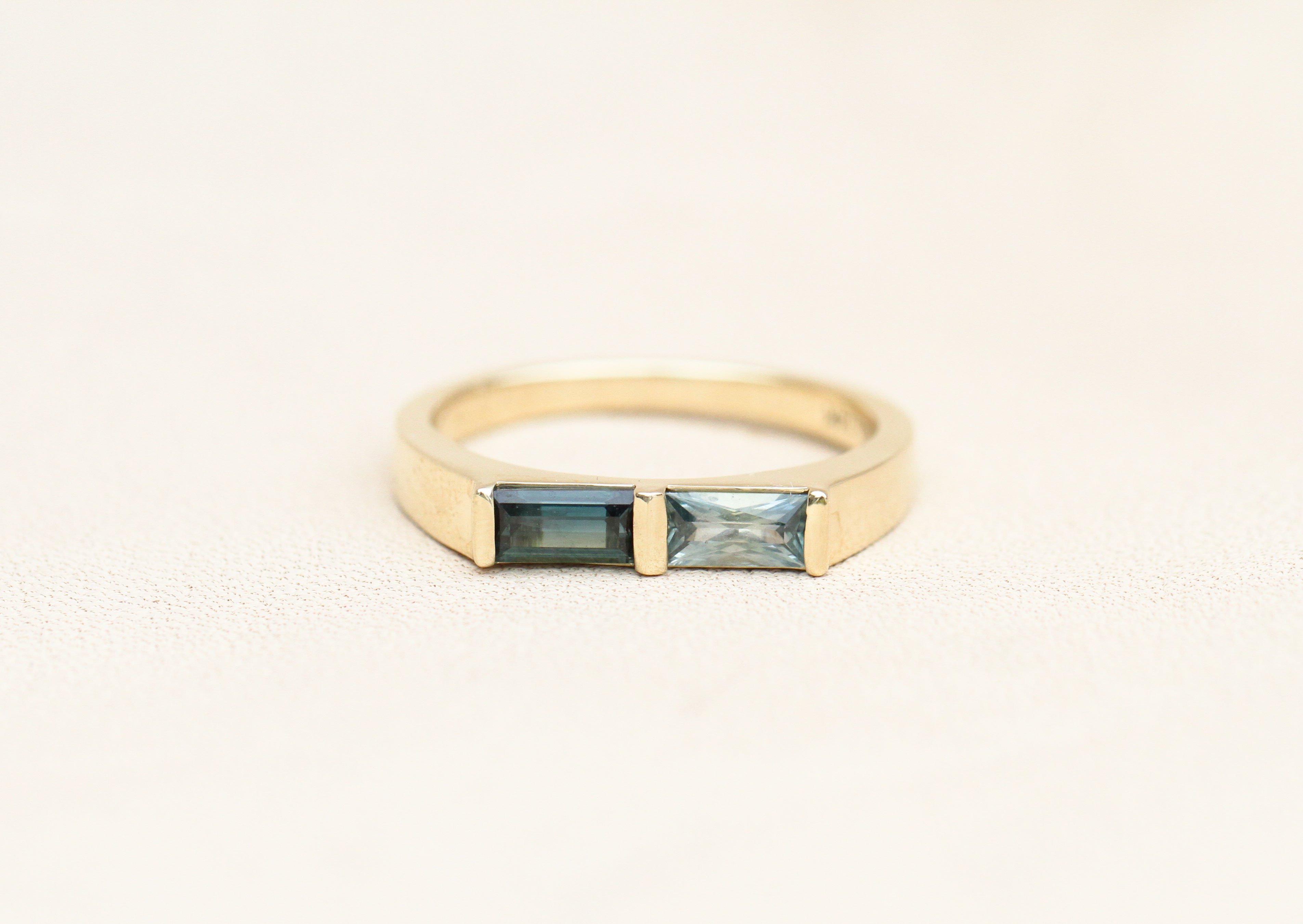 Dual Tone Sapphire Ring by Avery Lee Design
