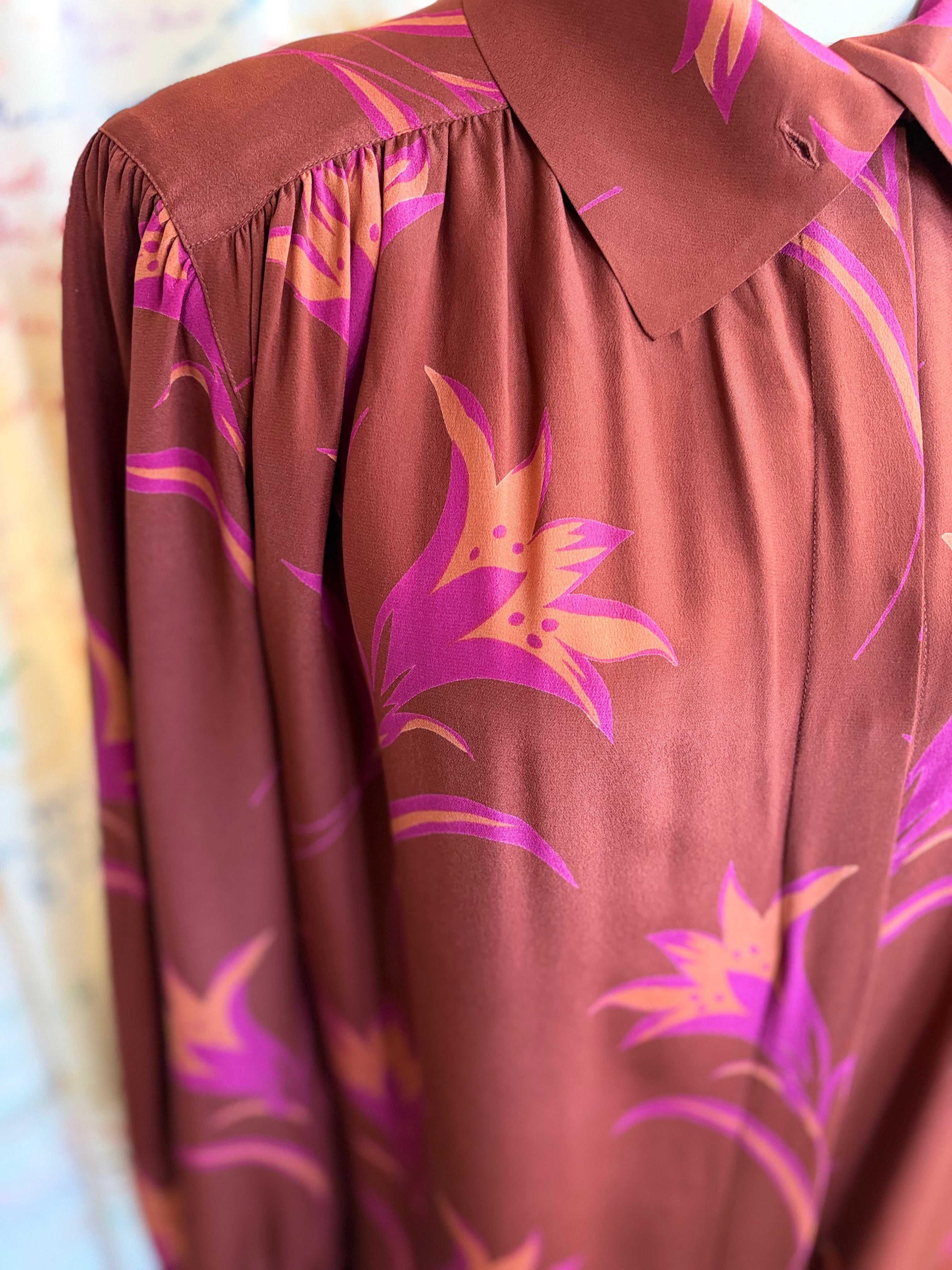 Calvin Klein Silk Shirt Dress circa 70-80's