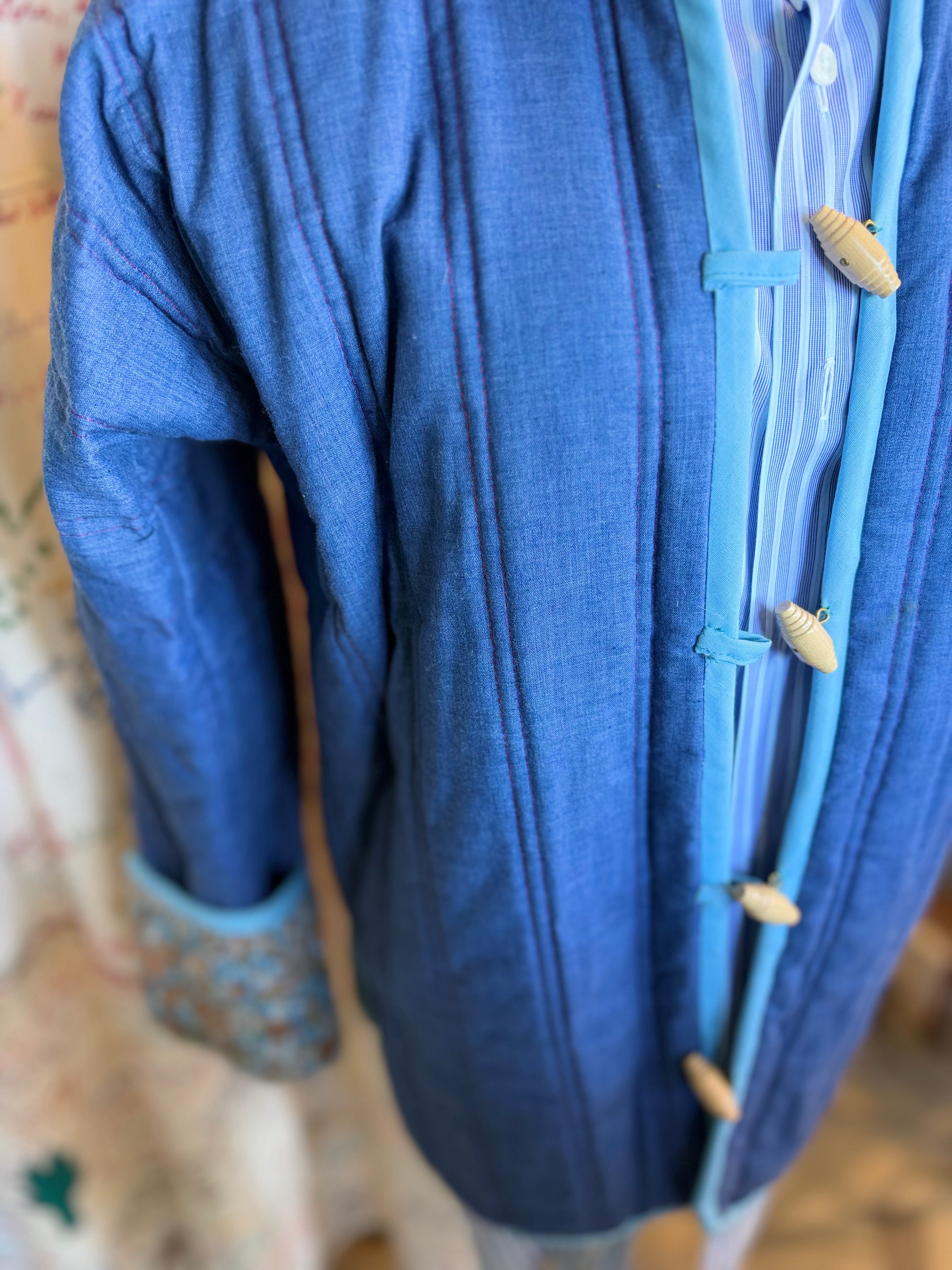 Chambray + Floral Reversible Quilted Jacket