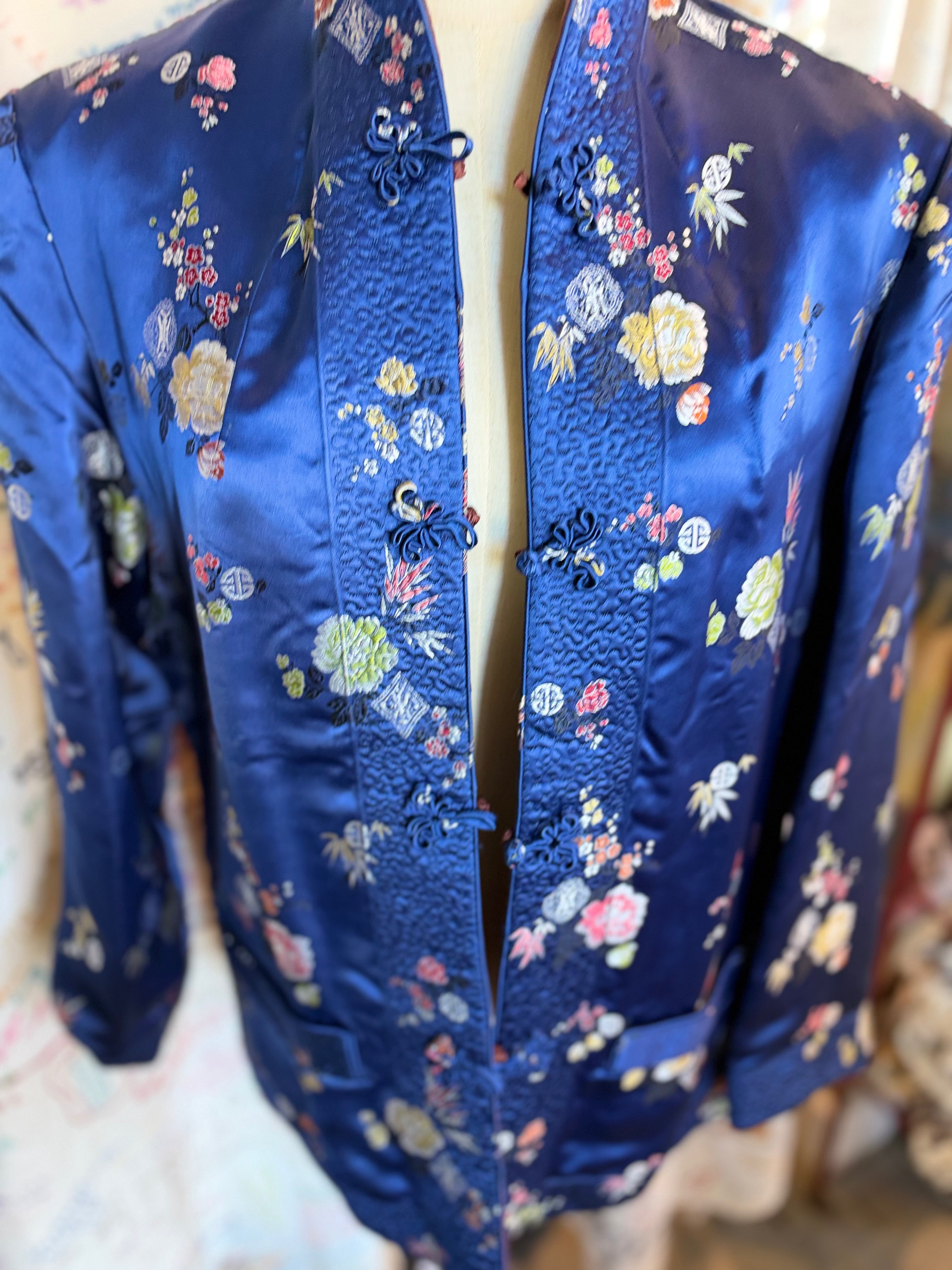 Floral Jacquard Reversible Satin Jacket