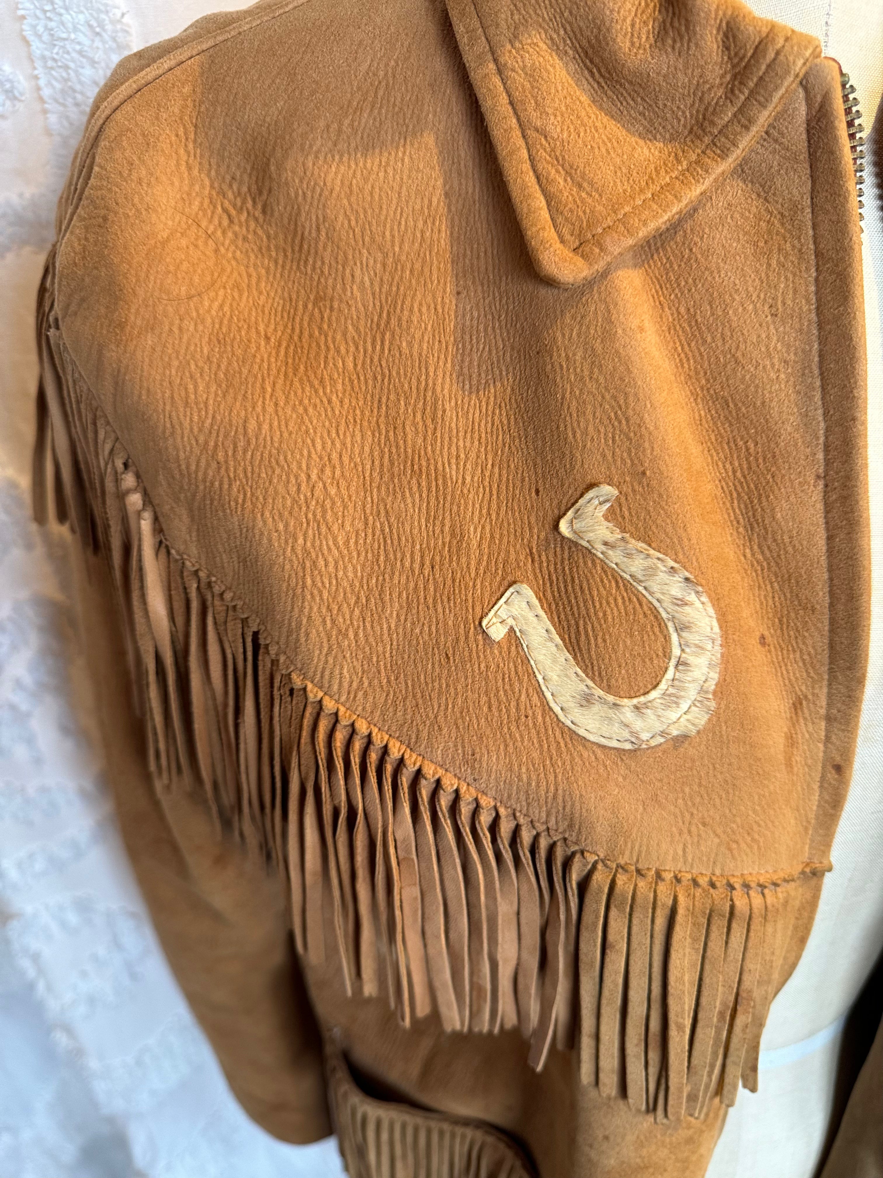 K-Bar-Z Suede Horseshoe Fringe Jacket