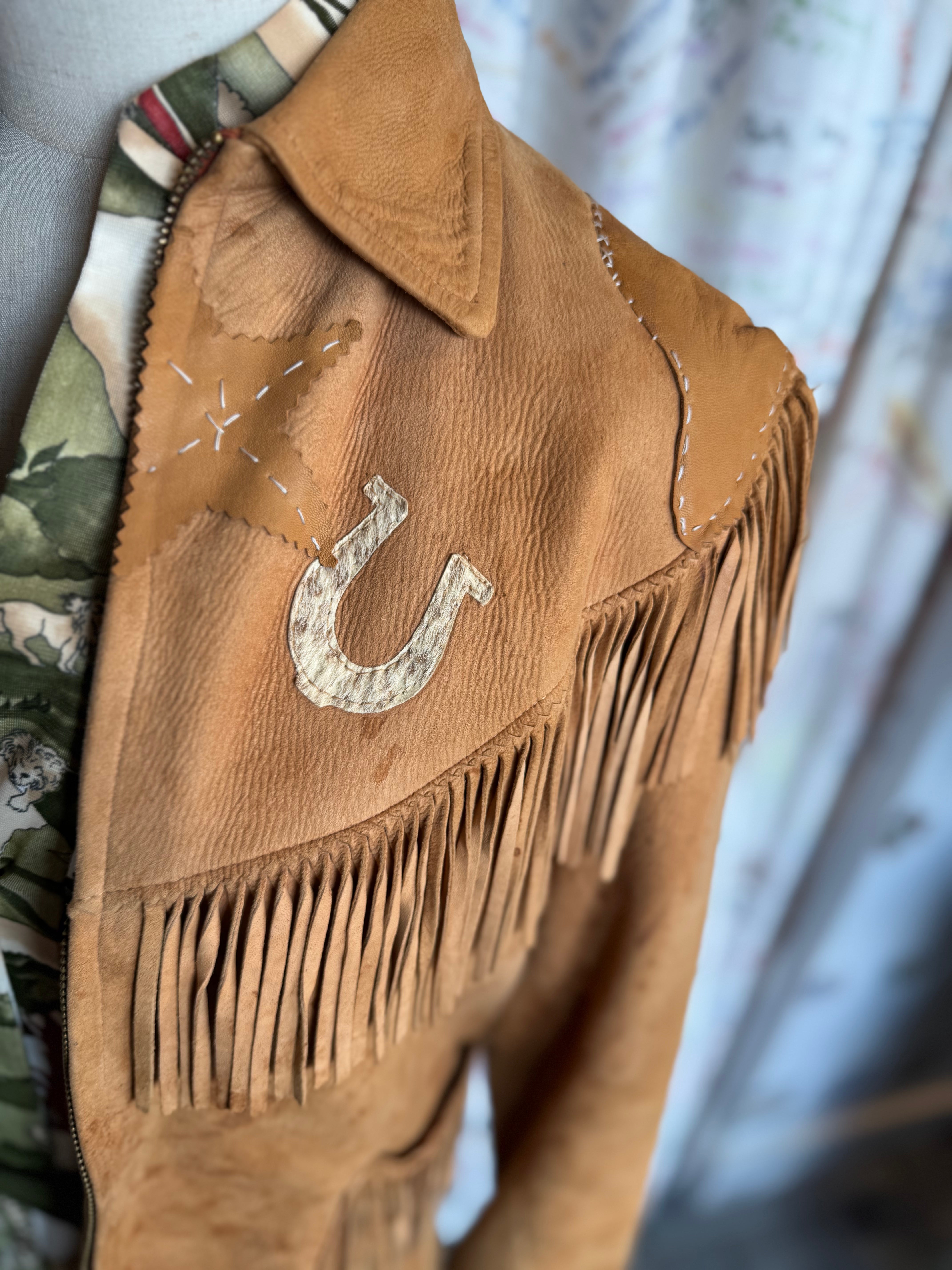 K-Bar-Z Suede Horseshoe Fringe Jacket