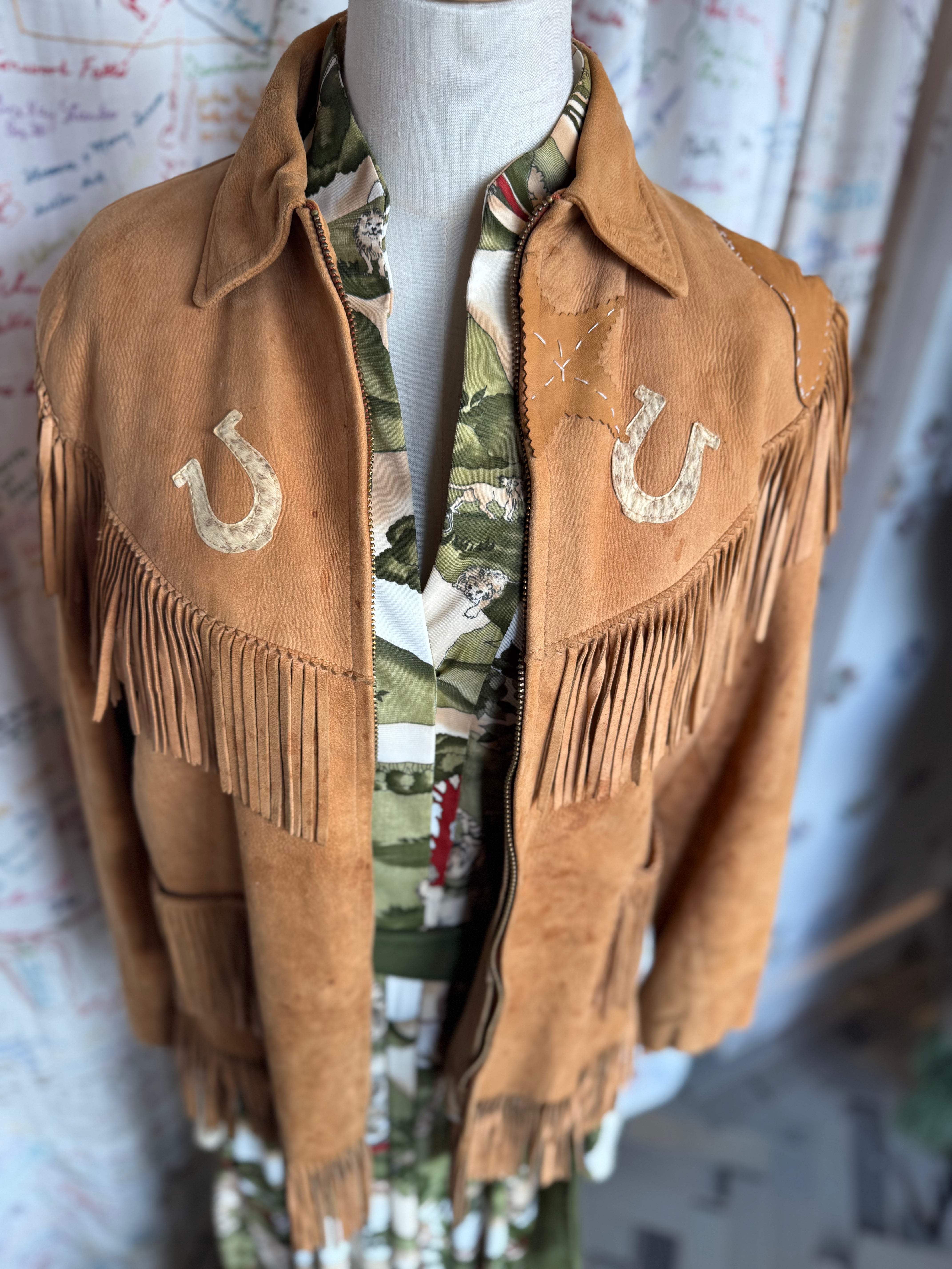 K-Bar-Z Suede Horseshoe Fringe Jacket