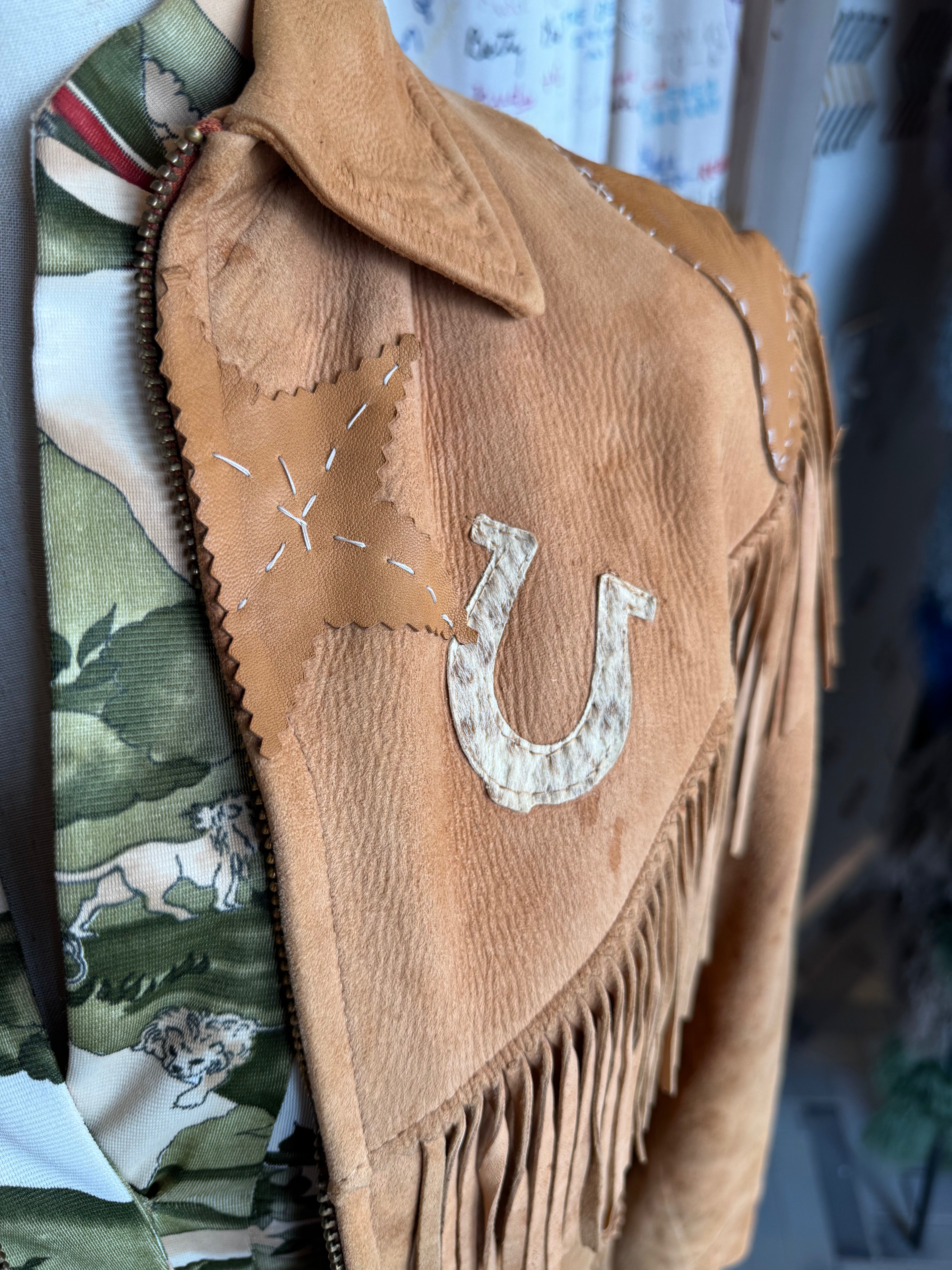 K-Bar-Z Suede Horseshoe Fringe Jacket