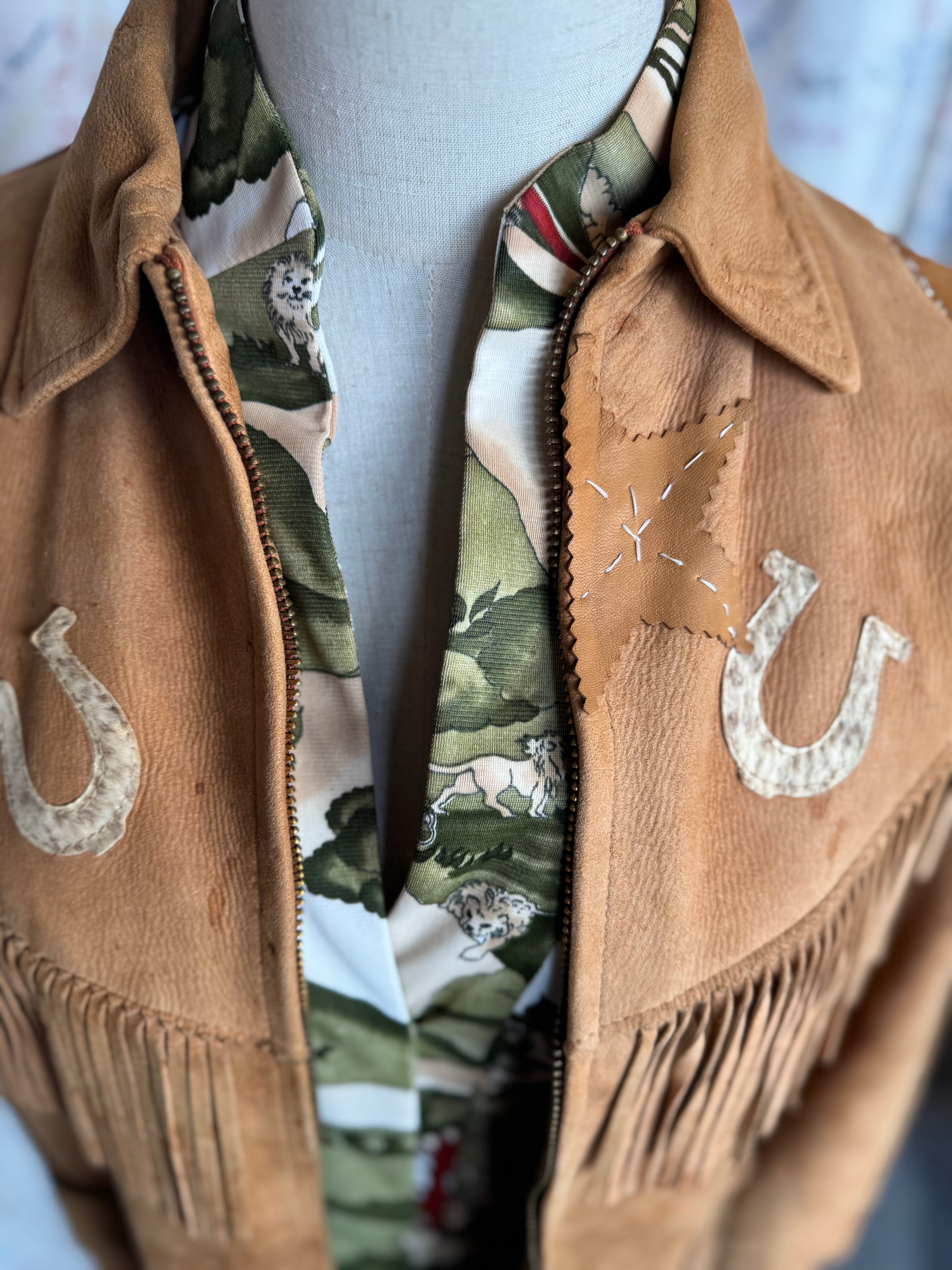 K-Bar-Z Suede Horseshoe Fringe Jacket