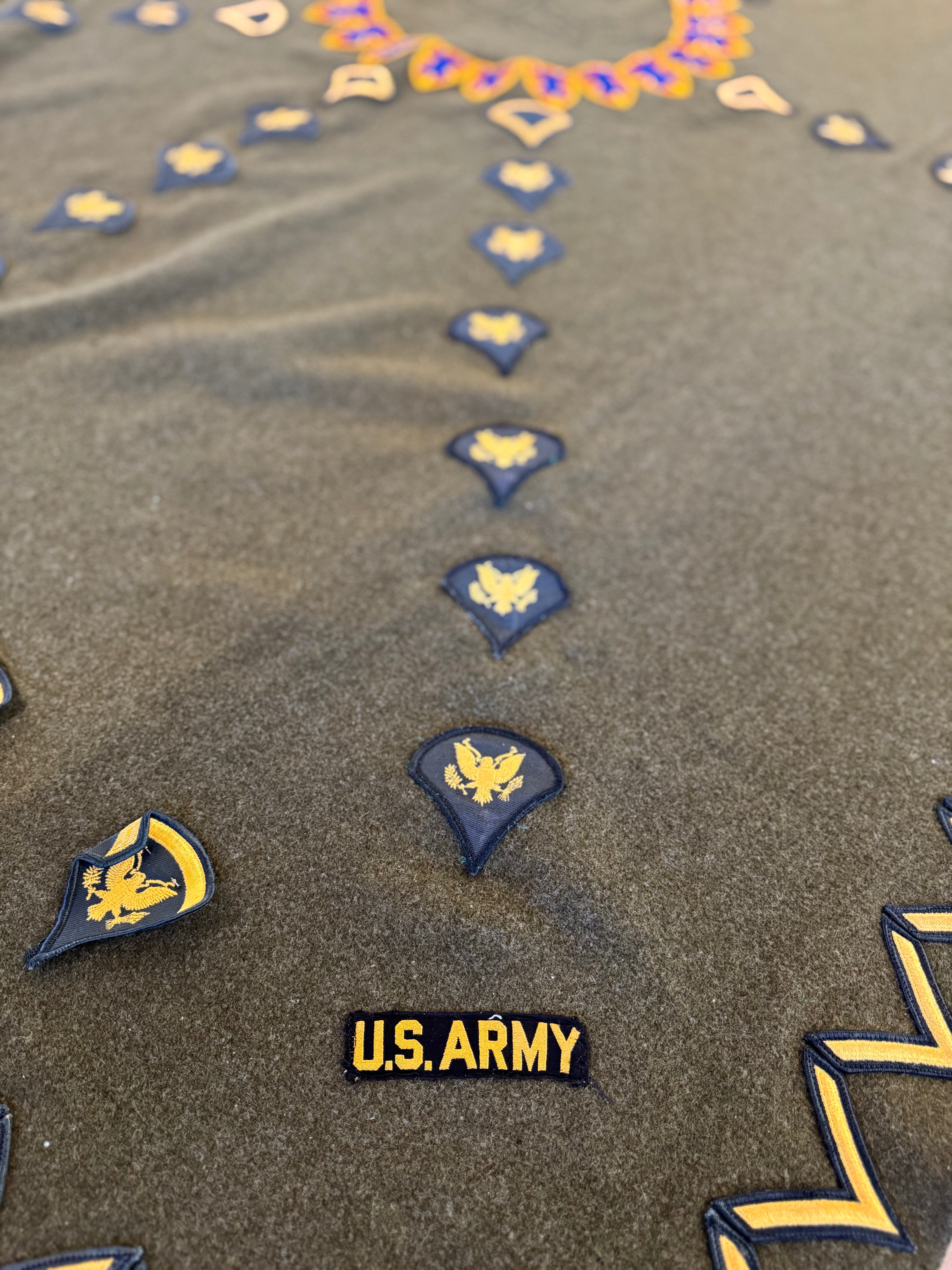 Army Blanket with Patches