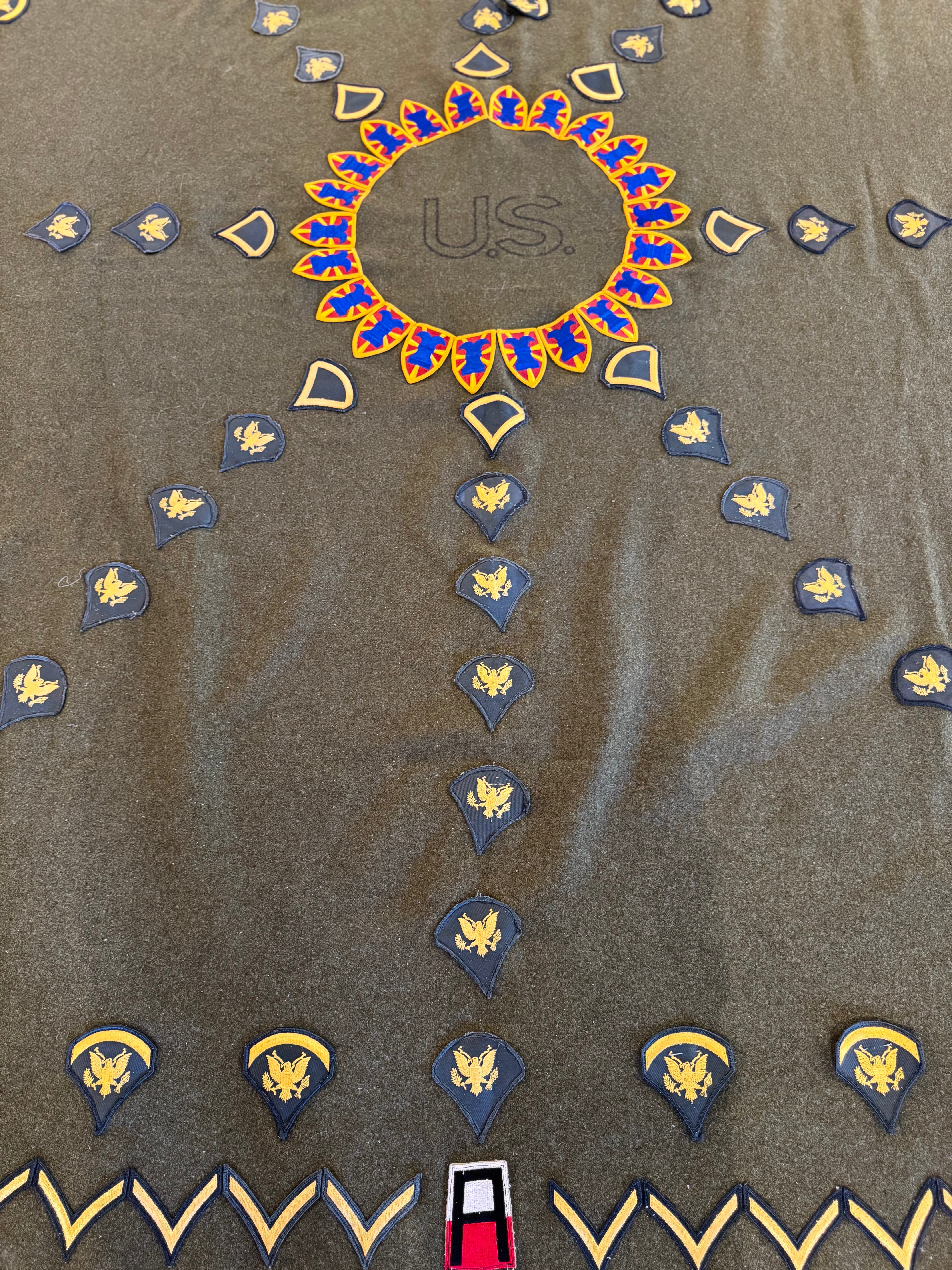 Army Blanket with Patches