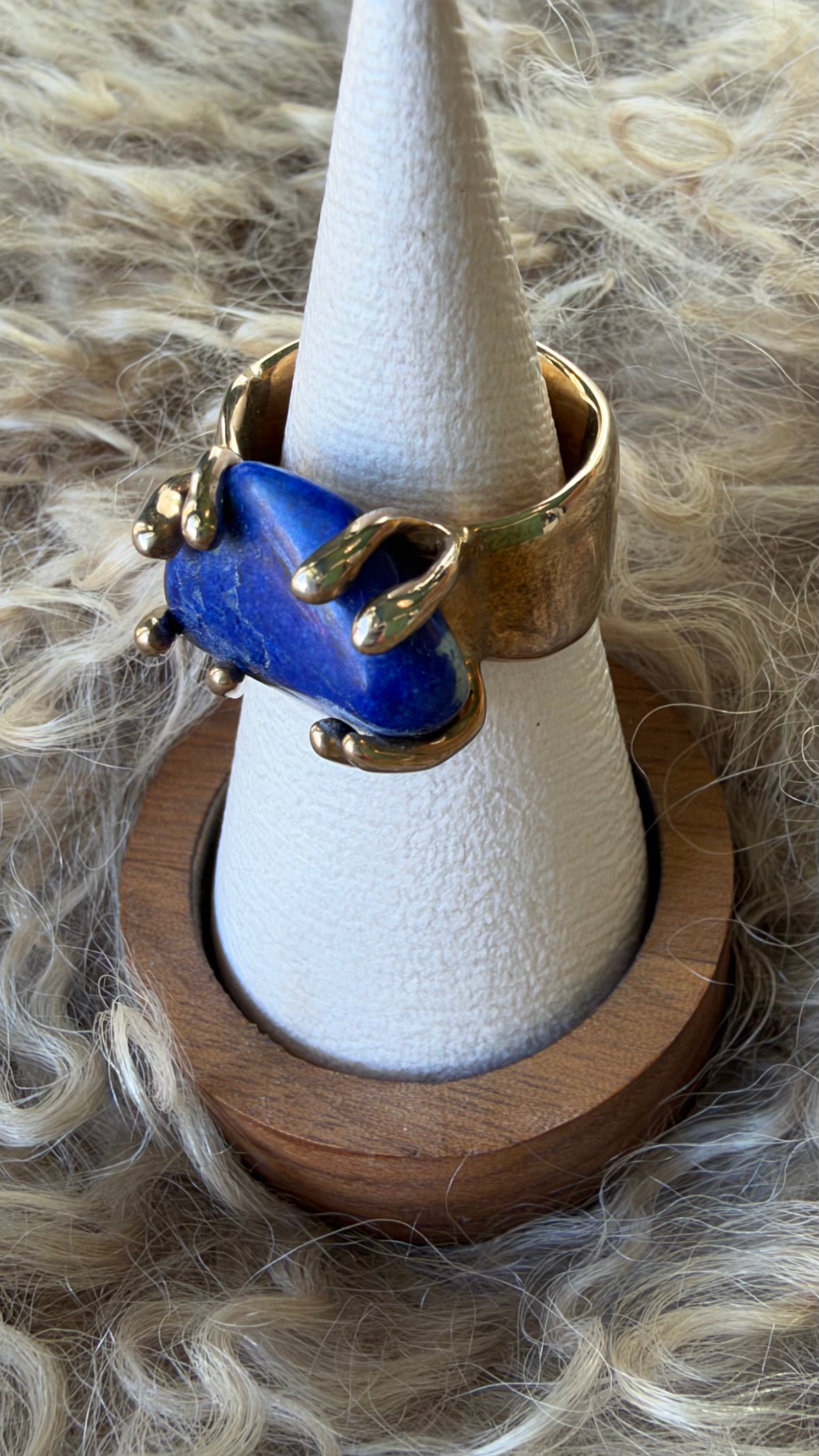 Lapis Lazuli Bronze Ring by Carina Schott